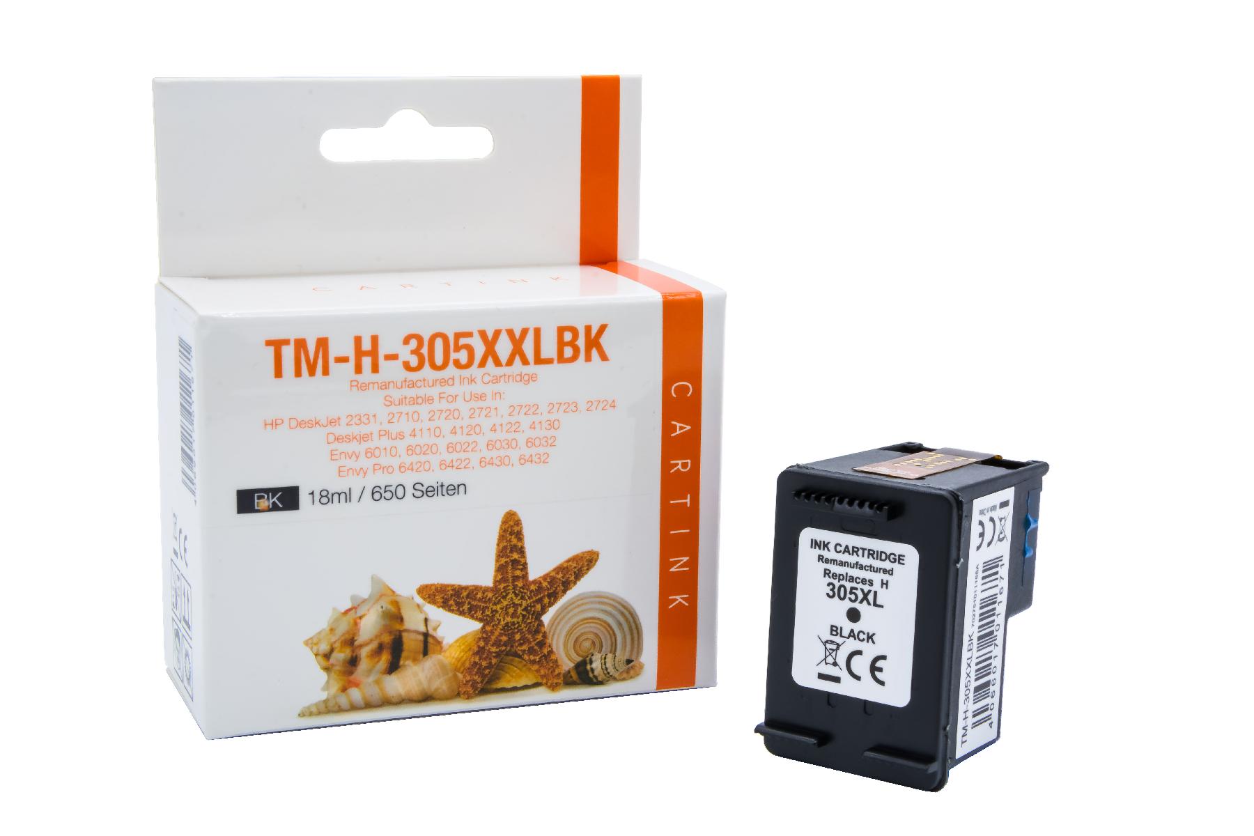 305XXLschwarz Refill Tinte schwarz für HP / 3YM62A / Ca. 650 Seiten / 170 mehr Inhalt