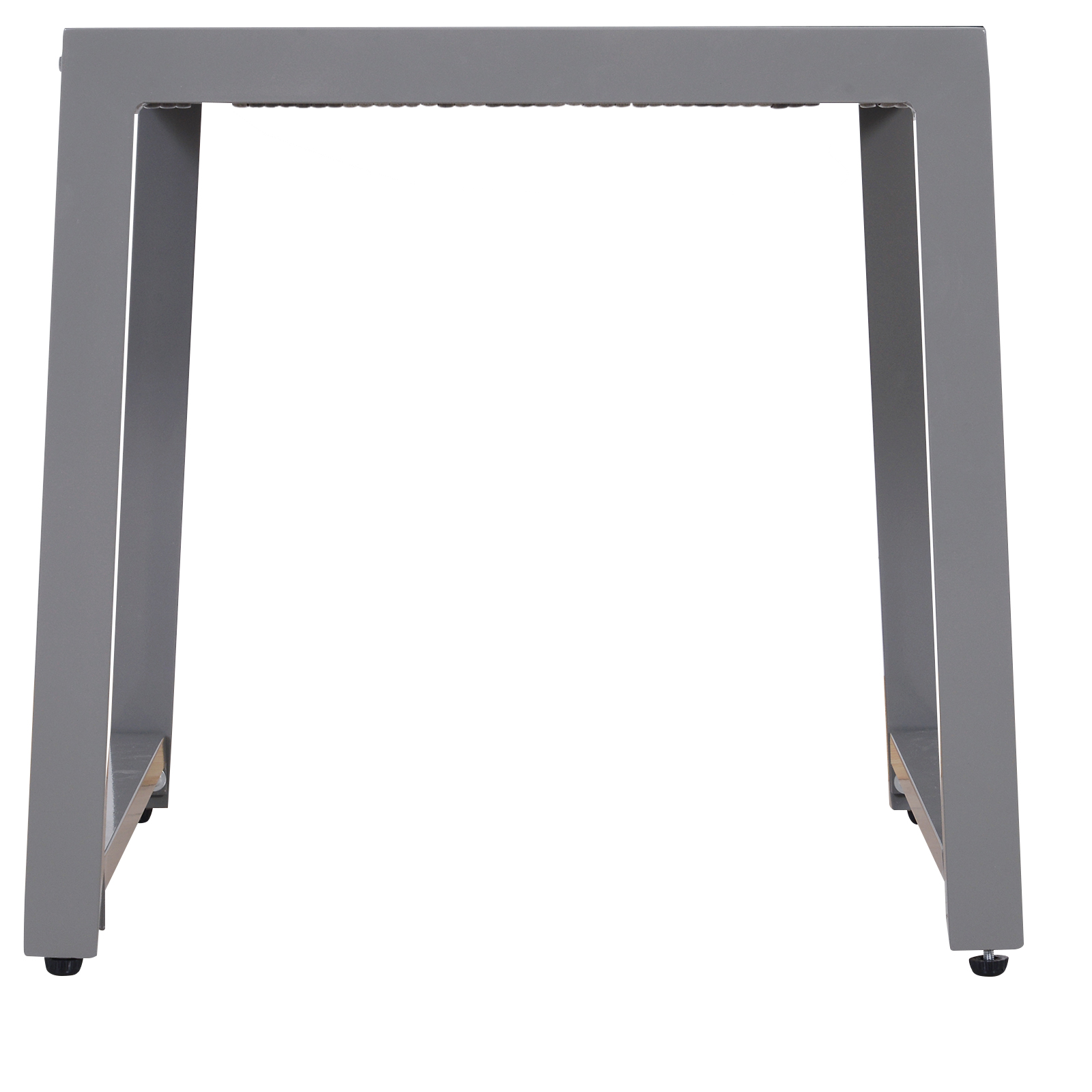 Gartentisch Garten Beistelltisch Tisch Gartenmöbel mit Hartglas Polyrattan + Aluminium Grau 50 x 49,5 x 50 cm
