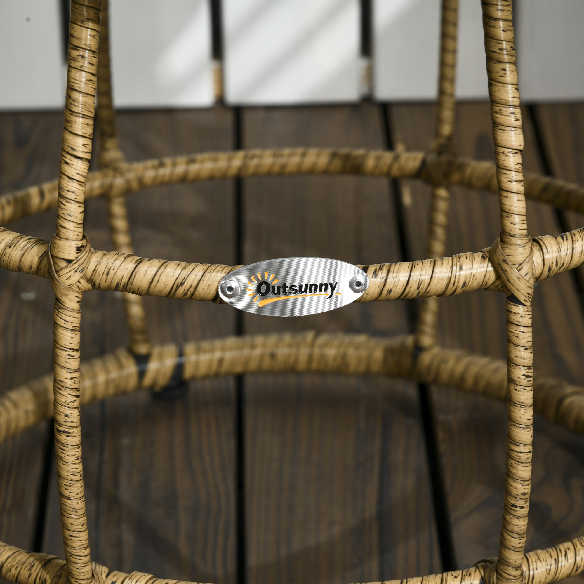 3-teiliges Bistro-Set, wetterbeständig, 1 Beistelltisch, 2 Stühle, 62 cm x 65 cm x 78 cm, Sand+Dunkelgrau