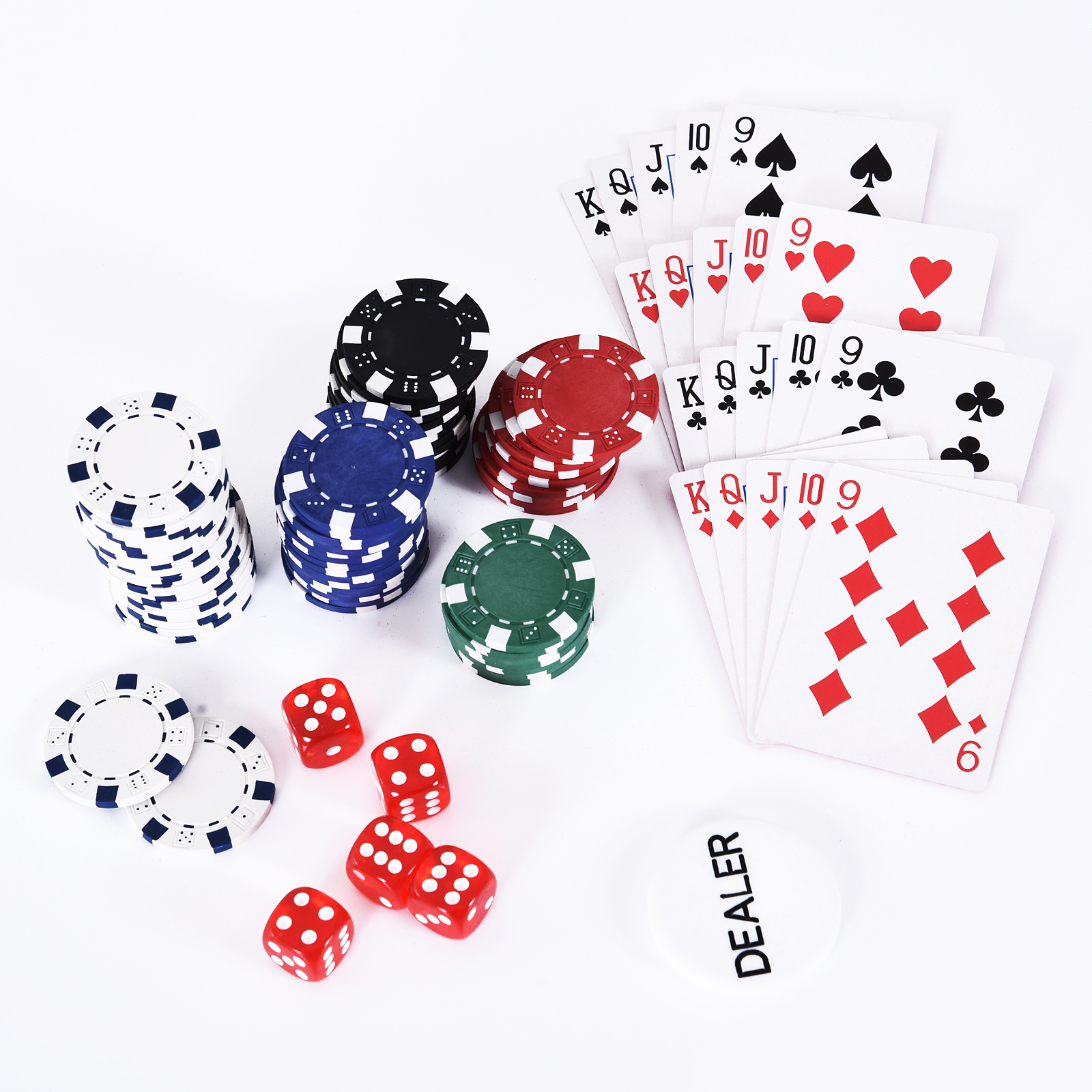 Pokerkoffer abschließbar Pokerset mit Koffer 300 Chips 5 Würfel 2 Kartendecks Zubehör, Pokerchips Komplett Set Pokerspiel Kartenspiele Aluminiumkoffer für Texas Hold'em, Blackjack