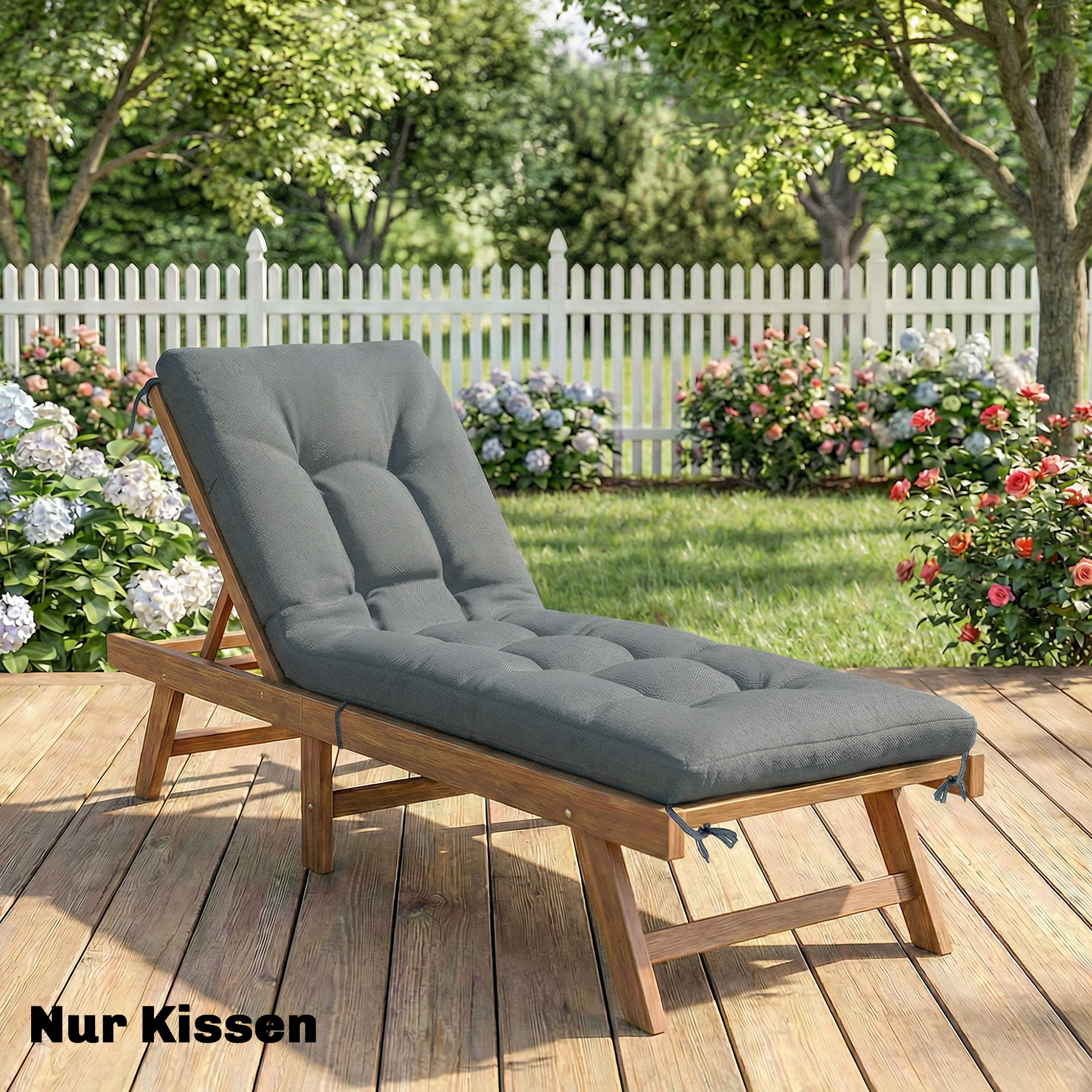 Palettenkissen Abnehmbar Sitzkissen mit Befestigungsbändern Palettenpolster für die meisten Liegen 198x65x13cm Dunkelgrau