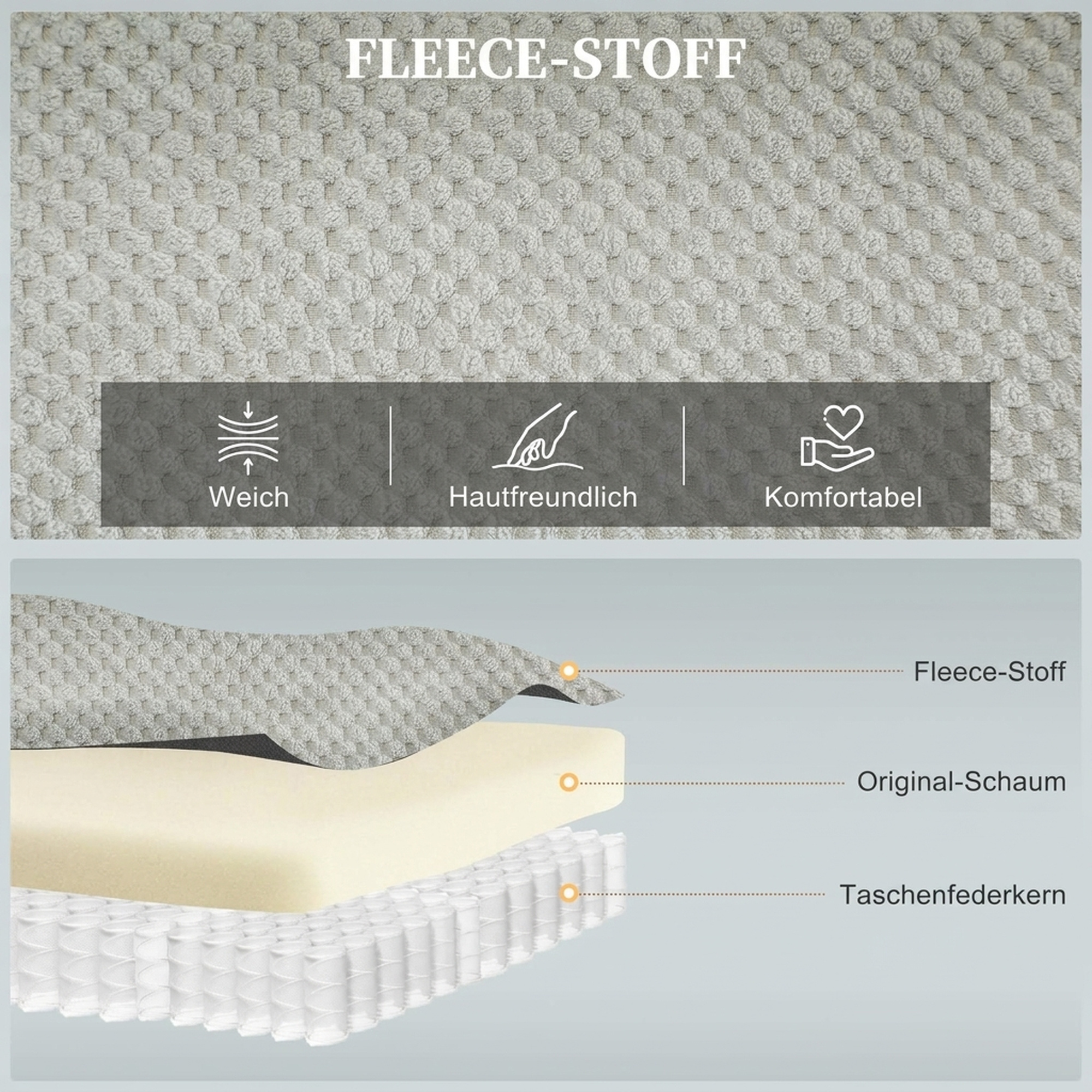 elektrischer Relaxsessel mit Massage & Wärme, leisem Motor und Memory-Funktion, Grau