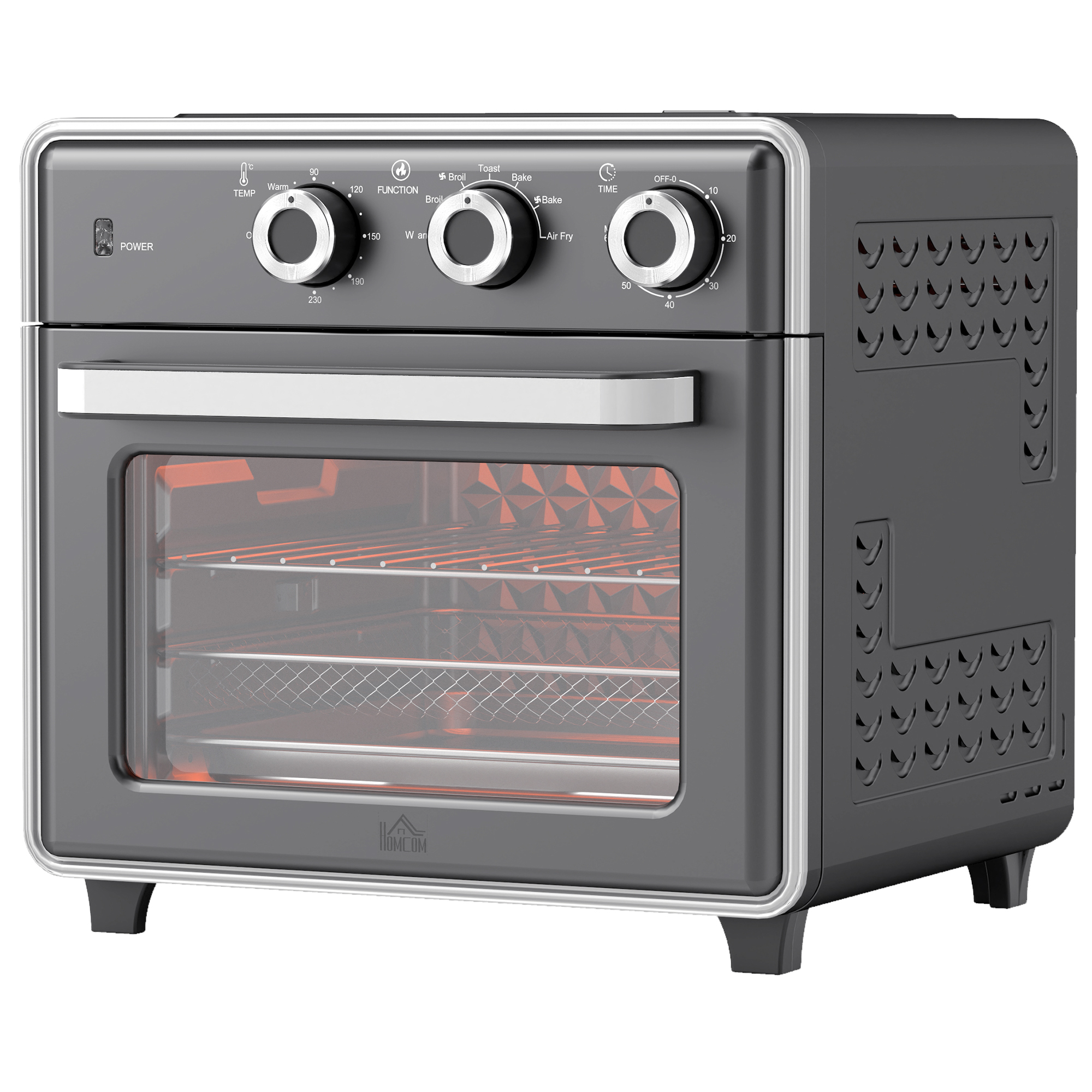 Minibackofen, 20L, 5 Funktionen, 360° Heißluft, Grillrost, Krümelblech, Grau Minibackofen, 20L, 5 Funktionen, 360° Heißluft, Grillrost, Krümelblech, Grau