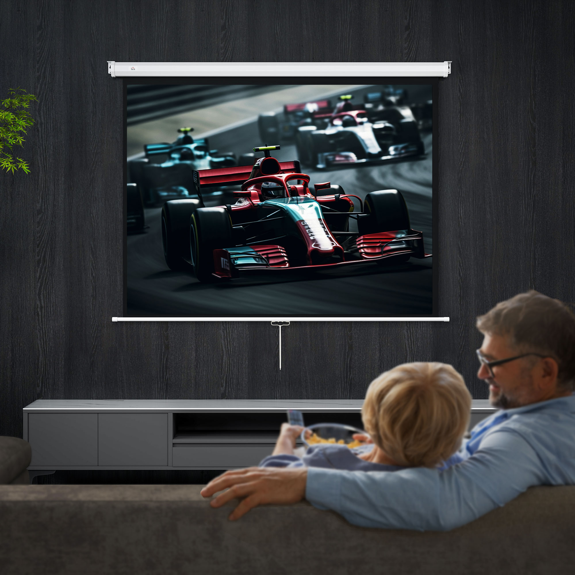 Beamer Leinwand 171 x 128 cm 84 Zoll 4:3 HD 4K Projektionsleinwand Kunststoff, Metall Heimkino