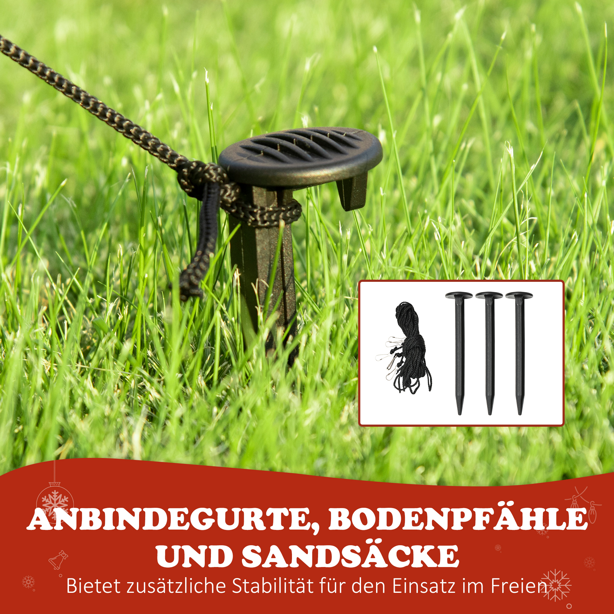 Aufblasbarer Weihnachtsmann mit rotierender Lichtkugel, Festtags-Dekoration für den Garten