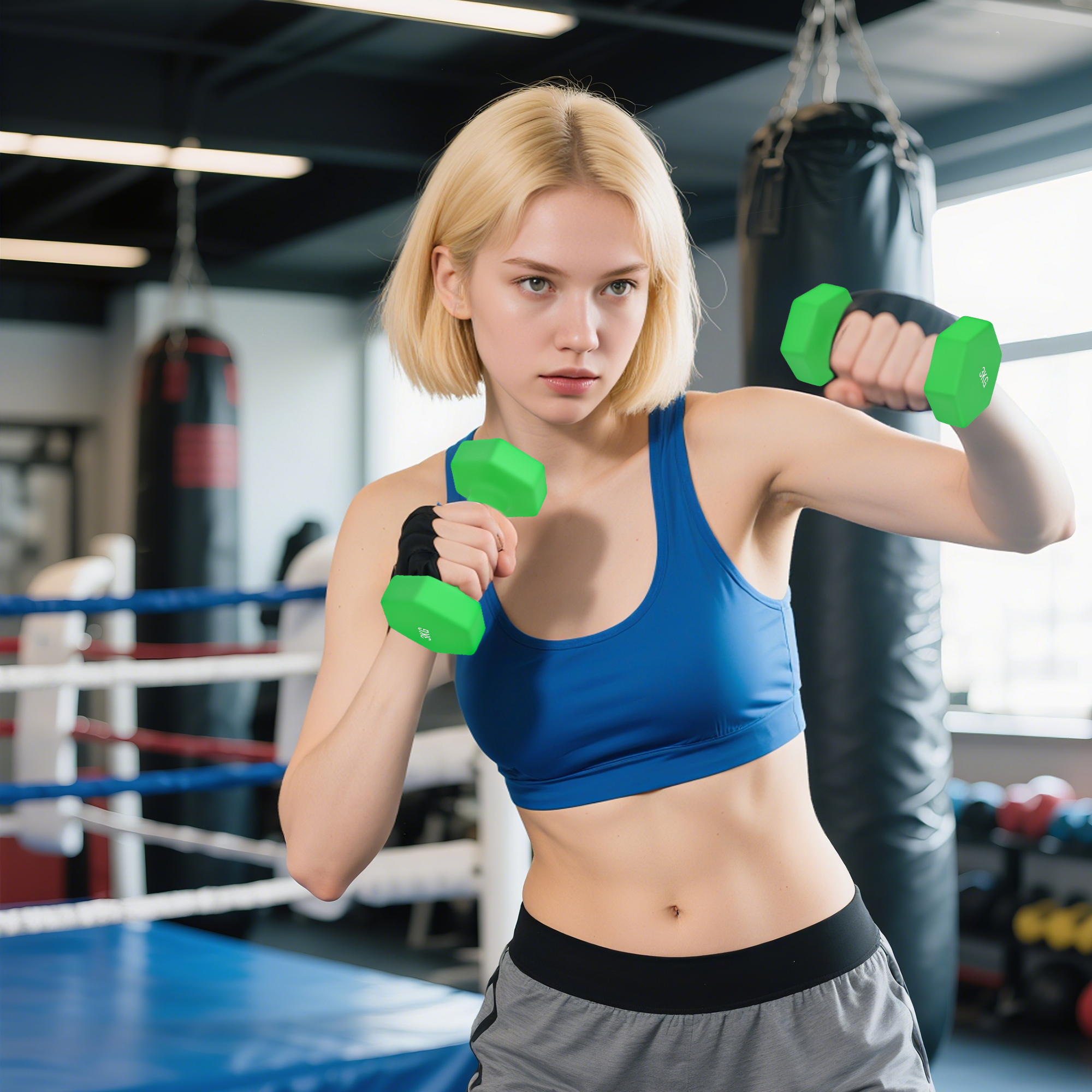 Hantel-Set 4 Paar Kurzhanteln mit Aufbewahrungsständer rutschfeste Griff, 1-4 kg Hexagon