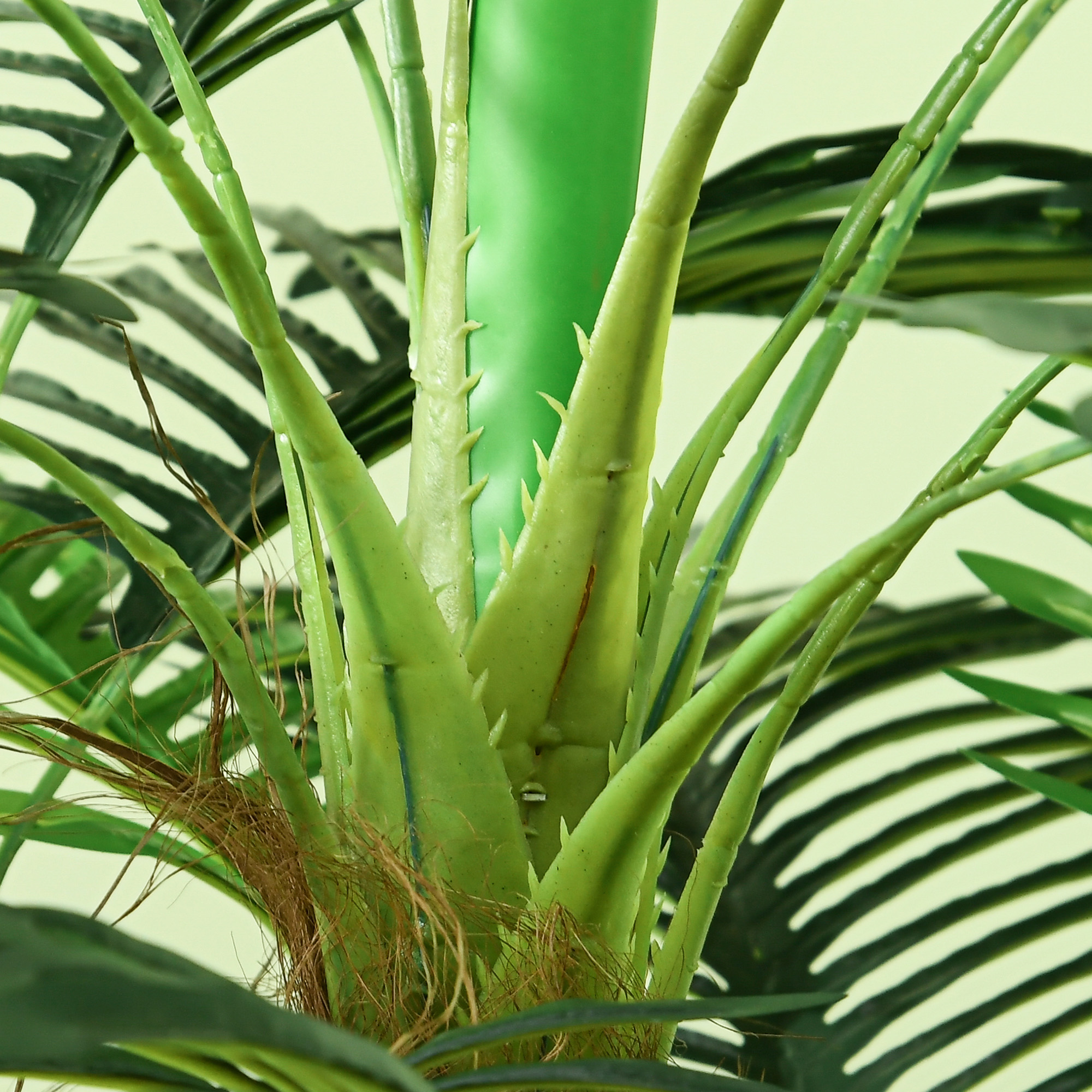 Künstliche Palme, 1,6 m, realistische Zweige, Dekorationspflanze, Kunststoff, mit Topf, Braun+Grün