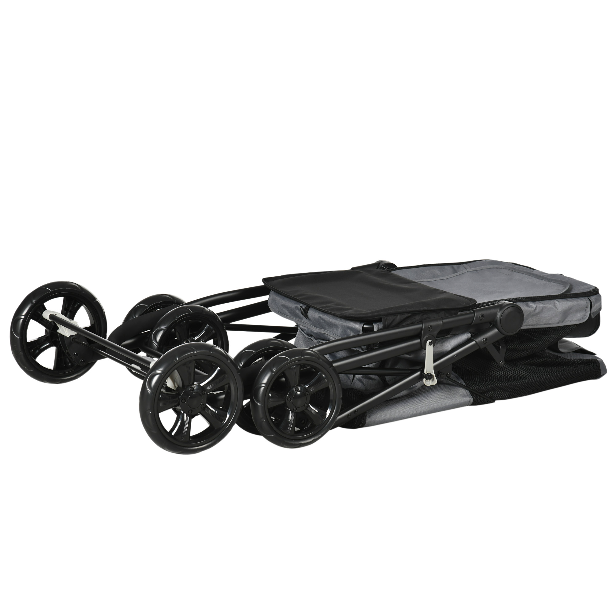 Hundebuggy Hundewagen bis 20 kg Klappbar 3 Seitentasche 102 cm x 62 cm x 105 cm Grau