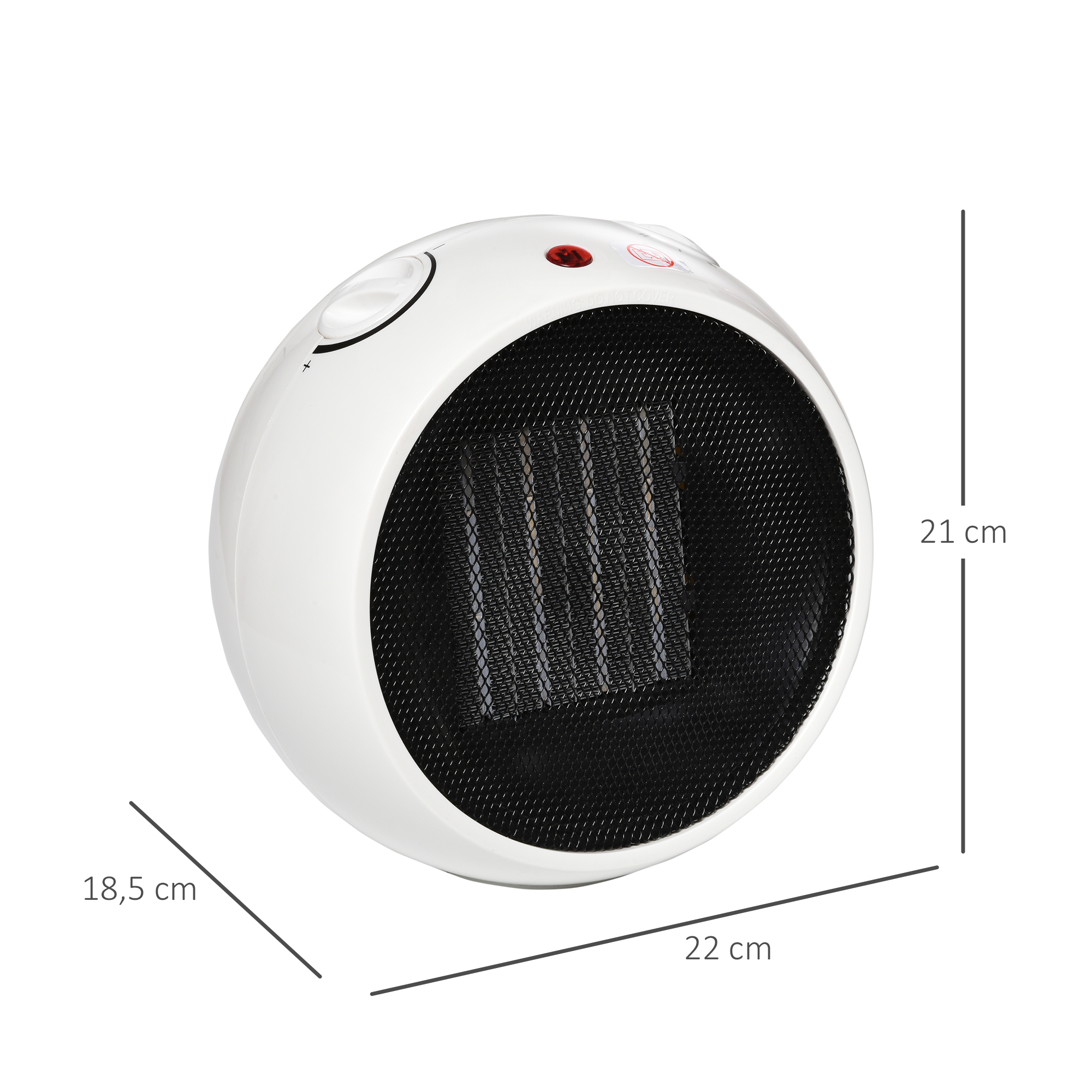 Heizlüfter Heizgerät Elektroheizer Heizer Heizung Wärme 900W/1500W PP-Kunststoff Weiß+Schwarz 22 x 18,5 x 21 cm
