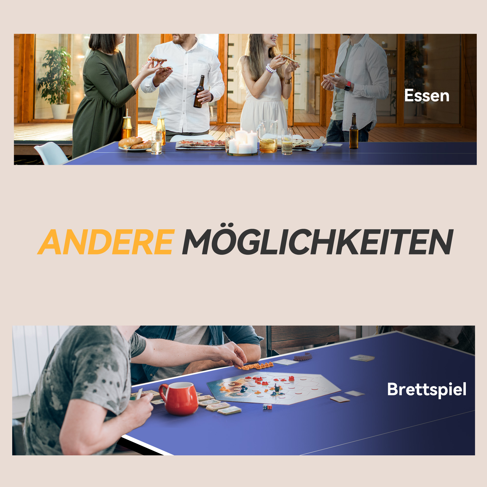 Tischtennisplatte klappbar Mid Size Tischtennistisch inklusive Tischtennisnetz 3 Bälle 12mm Tischplatte