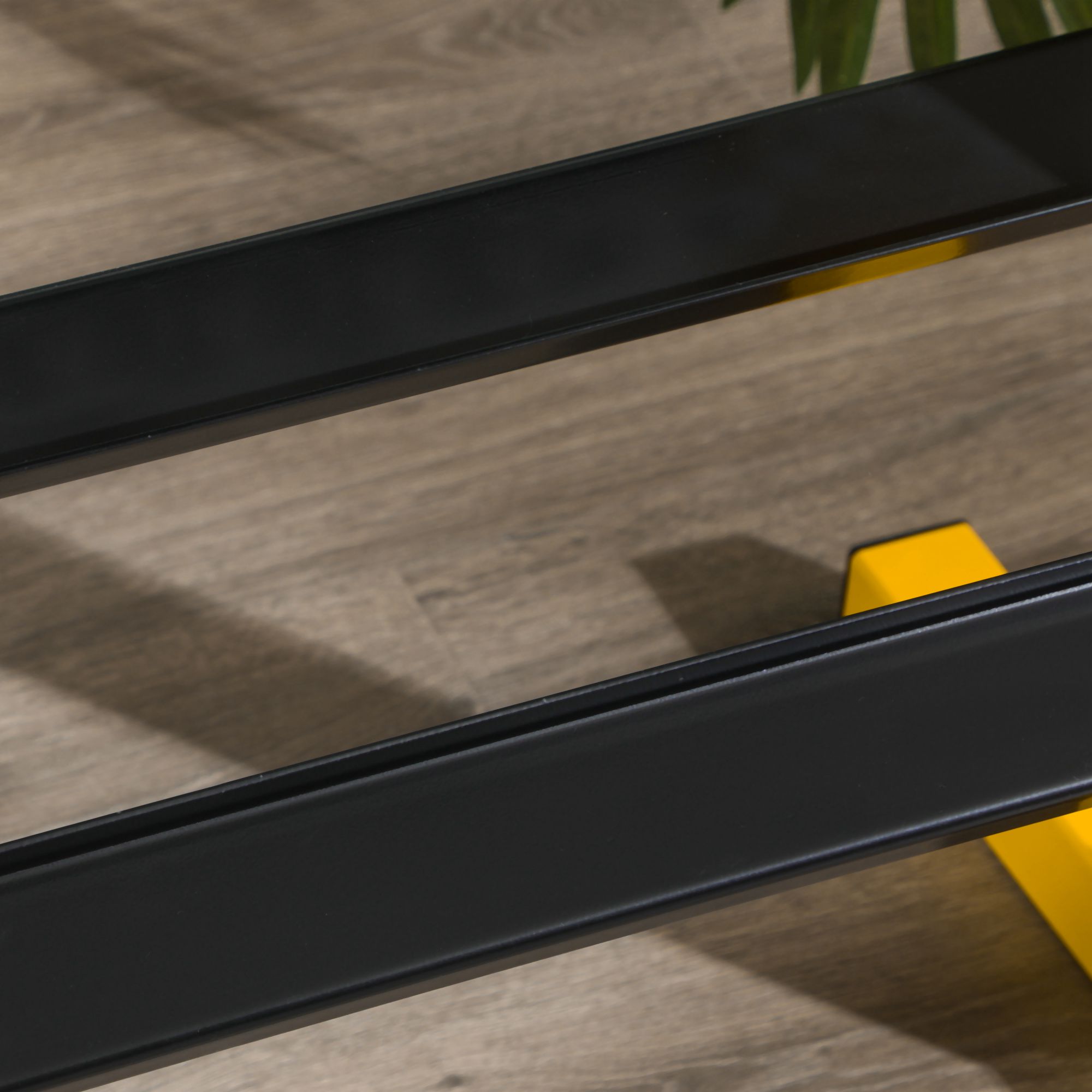 Hantelablage für Kurzhanteln, bis 270 kg, 2 Ablagen, Stahlrahmen, gelb, 92,5 x 50,5 x 80,5 cm