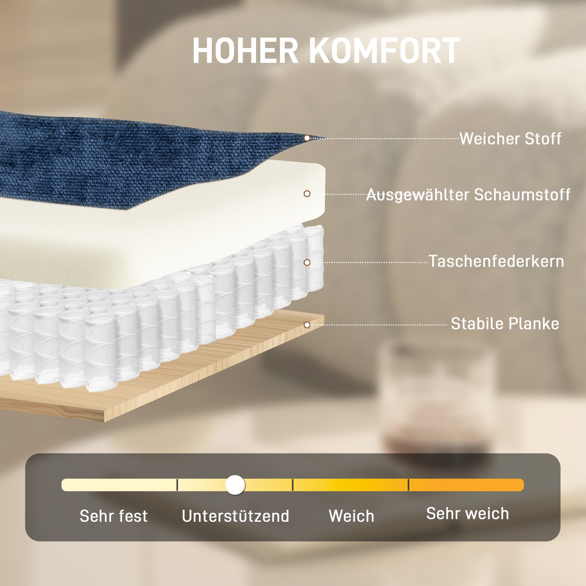 Drehbarer Akzentstuhl, gepolsterter Lesesessel mit Chenille, breitem Sitz, Federkissen und Metallbeinen, Dunkelblau