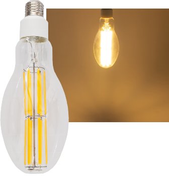 LED Filament-Lampe E27 30W "FHE-30" - 4575lm, 2700K, warmweiß, ØxH 9x24cm LED Filament-Lampe E27 30W "FHE-30" - 4575lm, 2700K, warmweiß, ØxH 9x24cm