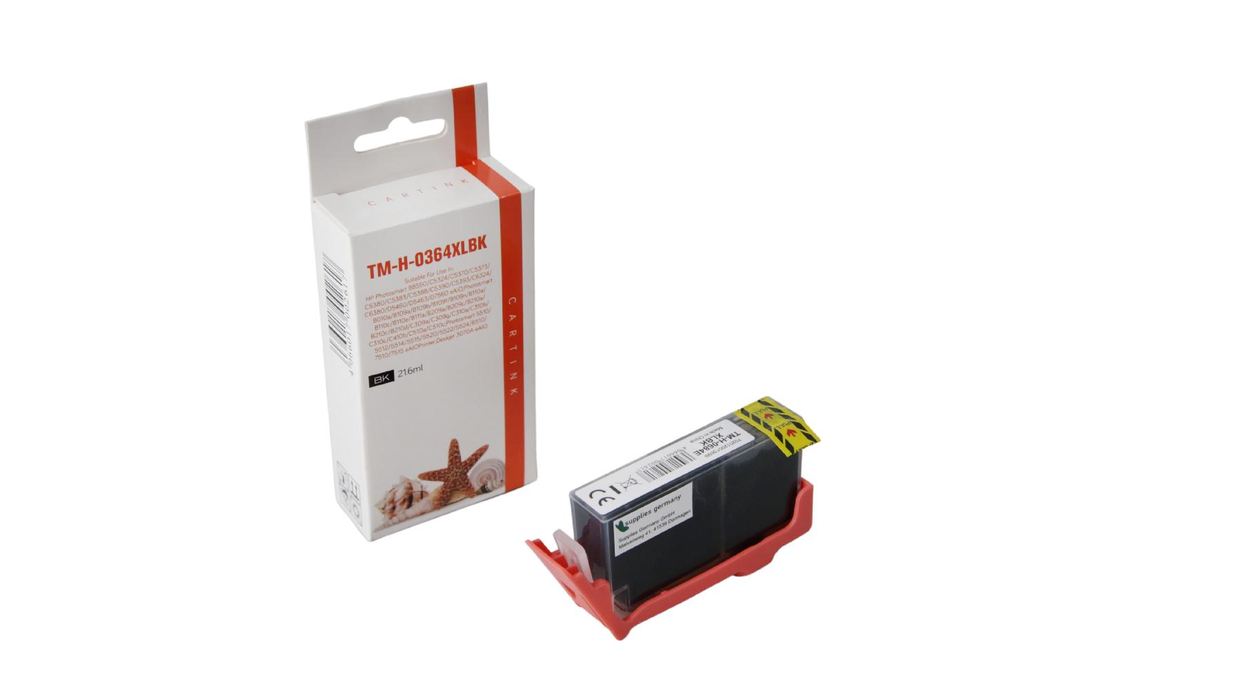 364schwarz alternativ Seestern Tinte schwarz für HP / CN684EE / 21,6ml / mit Chip