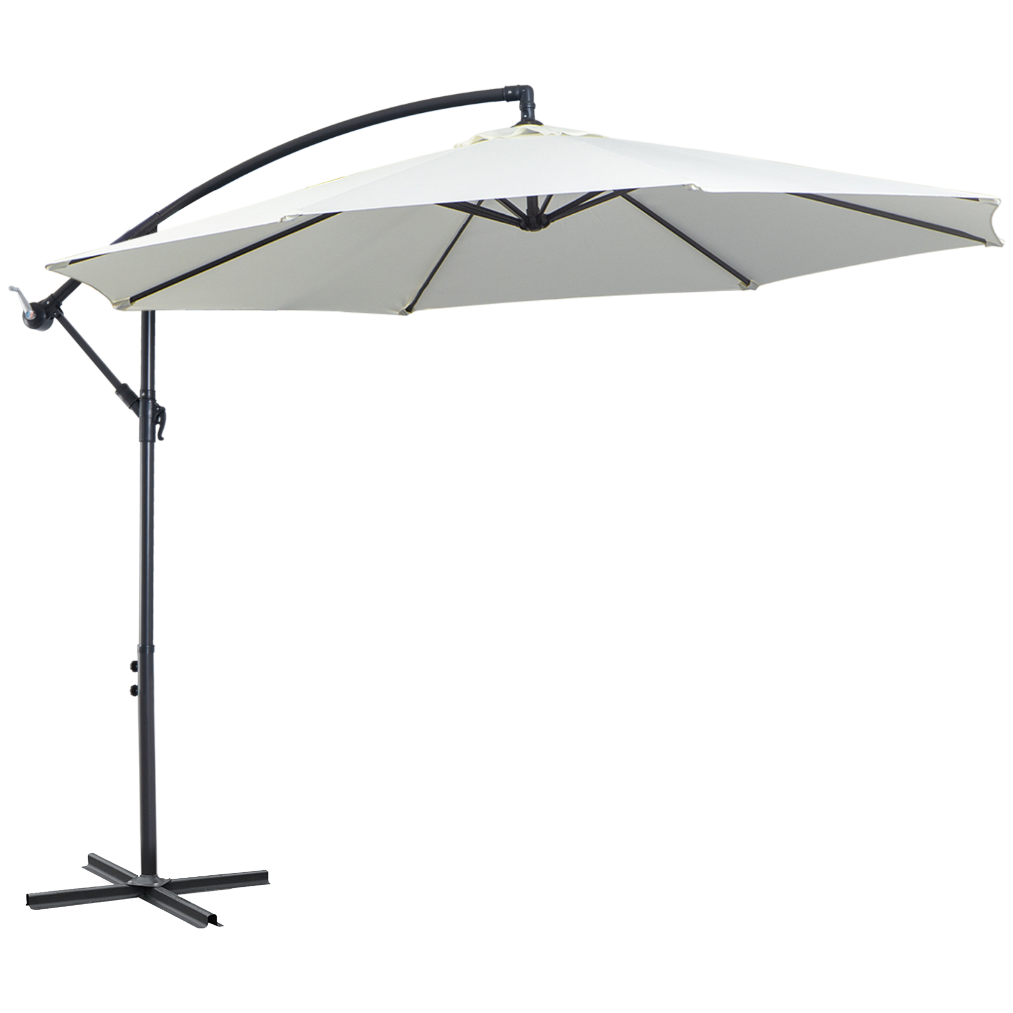 Sonnenschirm mit Kurbel Wetterbeständig 3 m x 3 m x 2,5 m Stahl Polyester