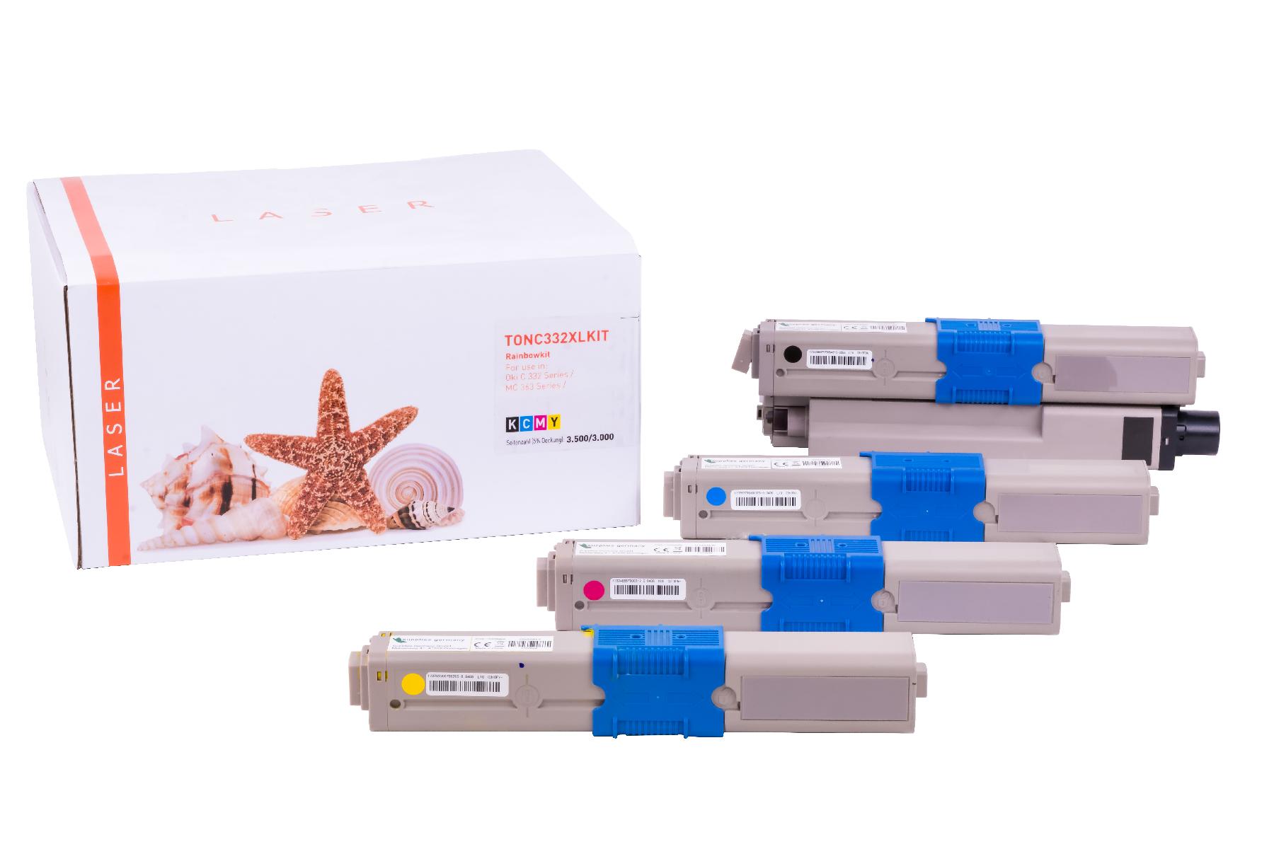 C332XLKIT alternativ Toner Rainbowkit Oki / 4650870946508712 / BK3.500 / CMY3.000 Seiten C332XLKIT alternativ Toner Rainbowkit Oki / 4650870946508712 / BK3.500 / CMY3.000 Seiten