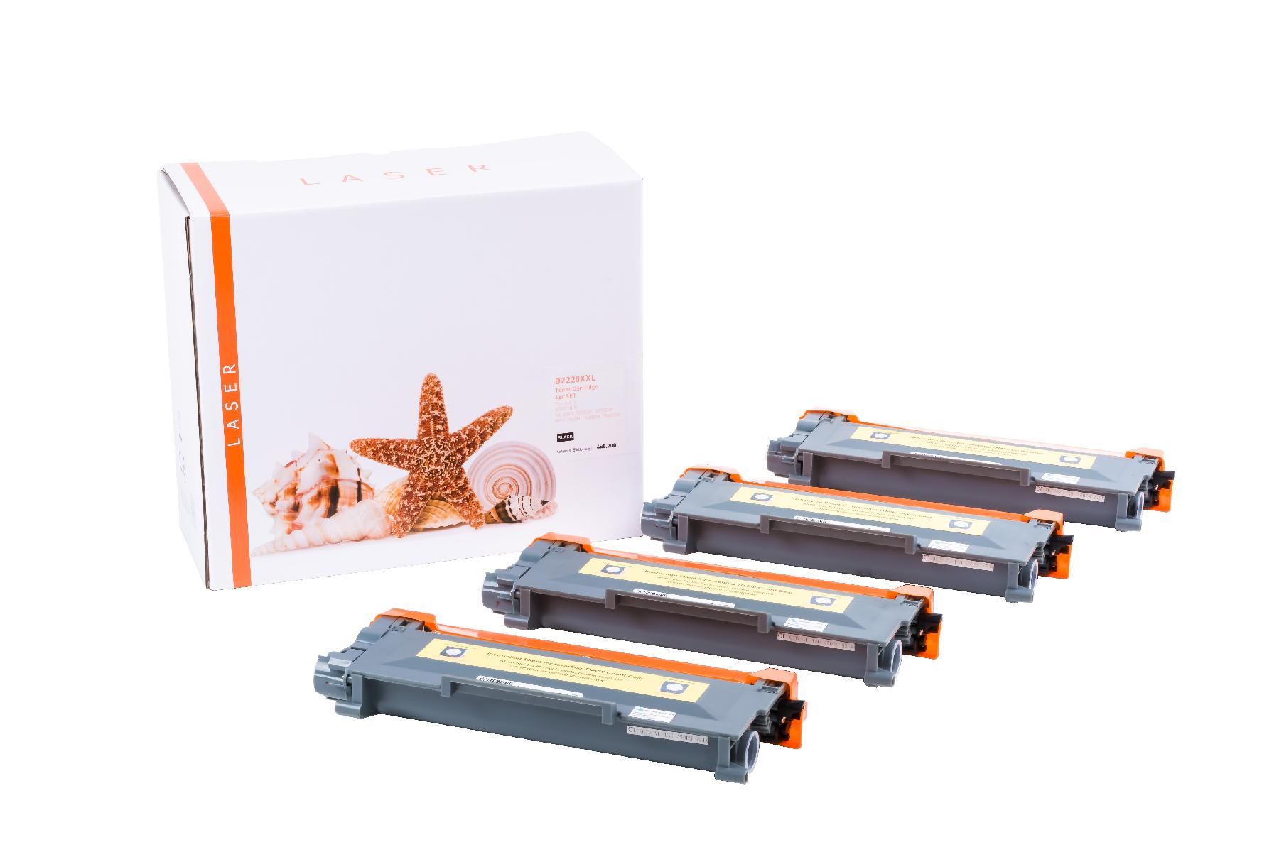 4er Set TN2220XXL alternativ Toner schwarz für Br / TN2220XXL / 4x5.200 Seiten 4er Set TN2220XXL alternativ Toner schwarz für Br / TN2220XXL / 4x5.200 Seiten