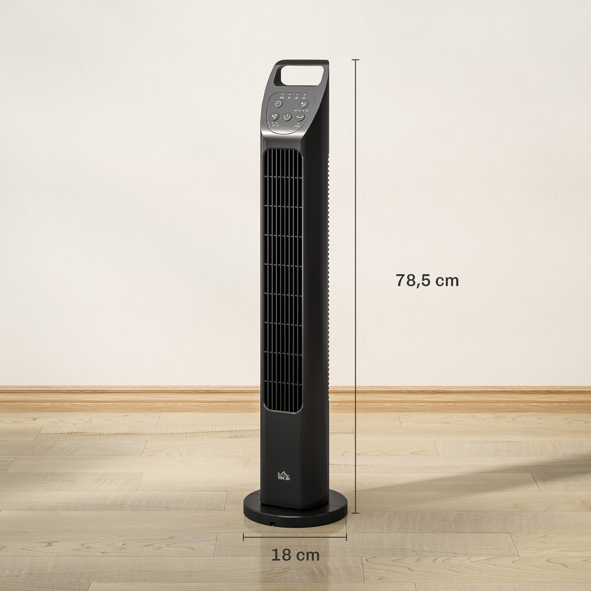 Standventilator, Turmventilator, Klimaanlage, 3 Modi, drehbar, Timer, Schwarz