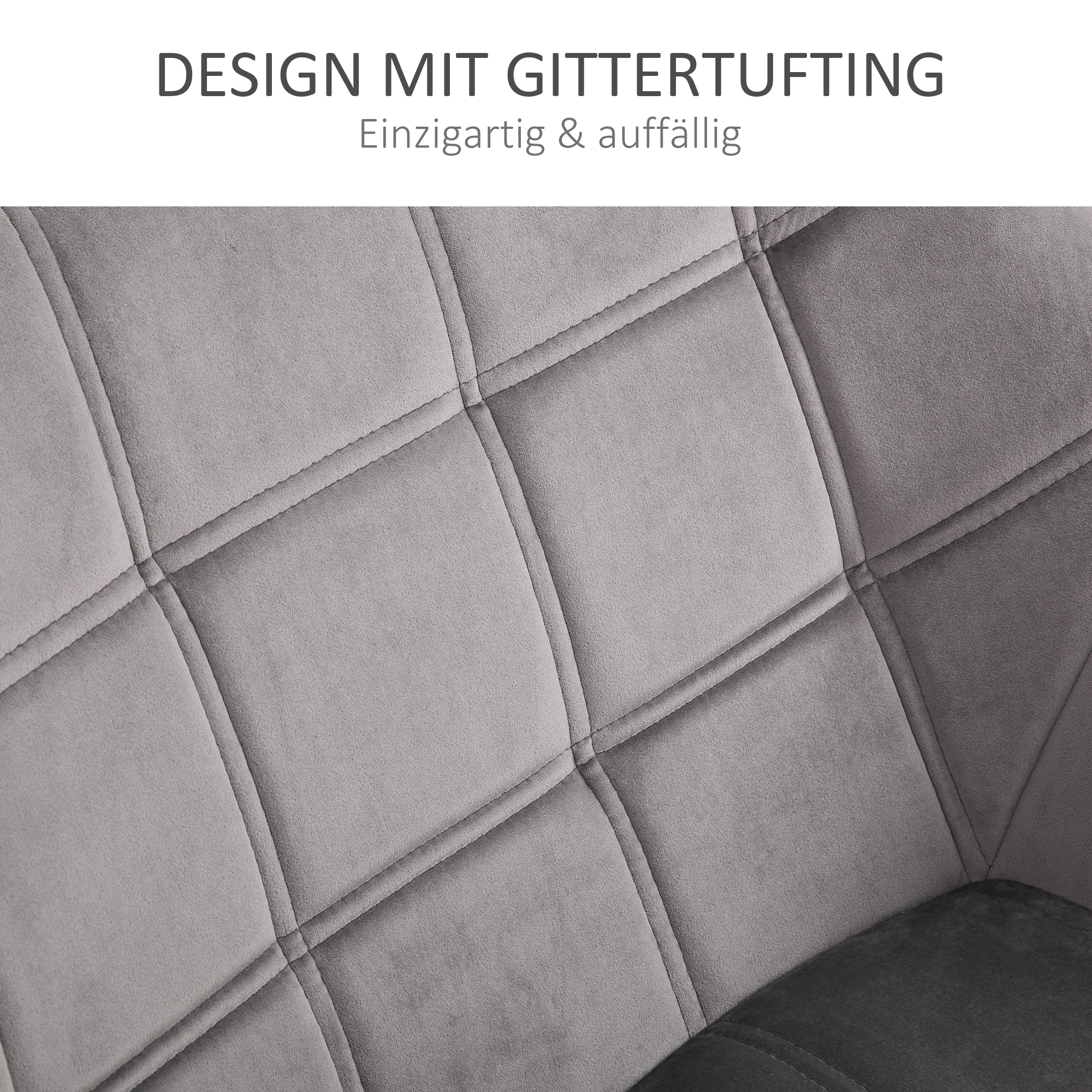 Relaxsessel Skandidesign Lesesessel Akzentsessel, Steppung, 67cm x 61,5cm x 71cm, Grau