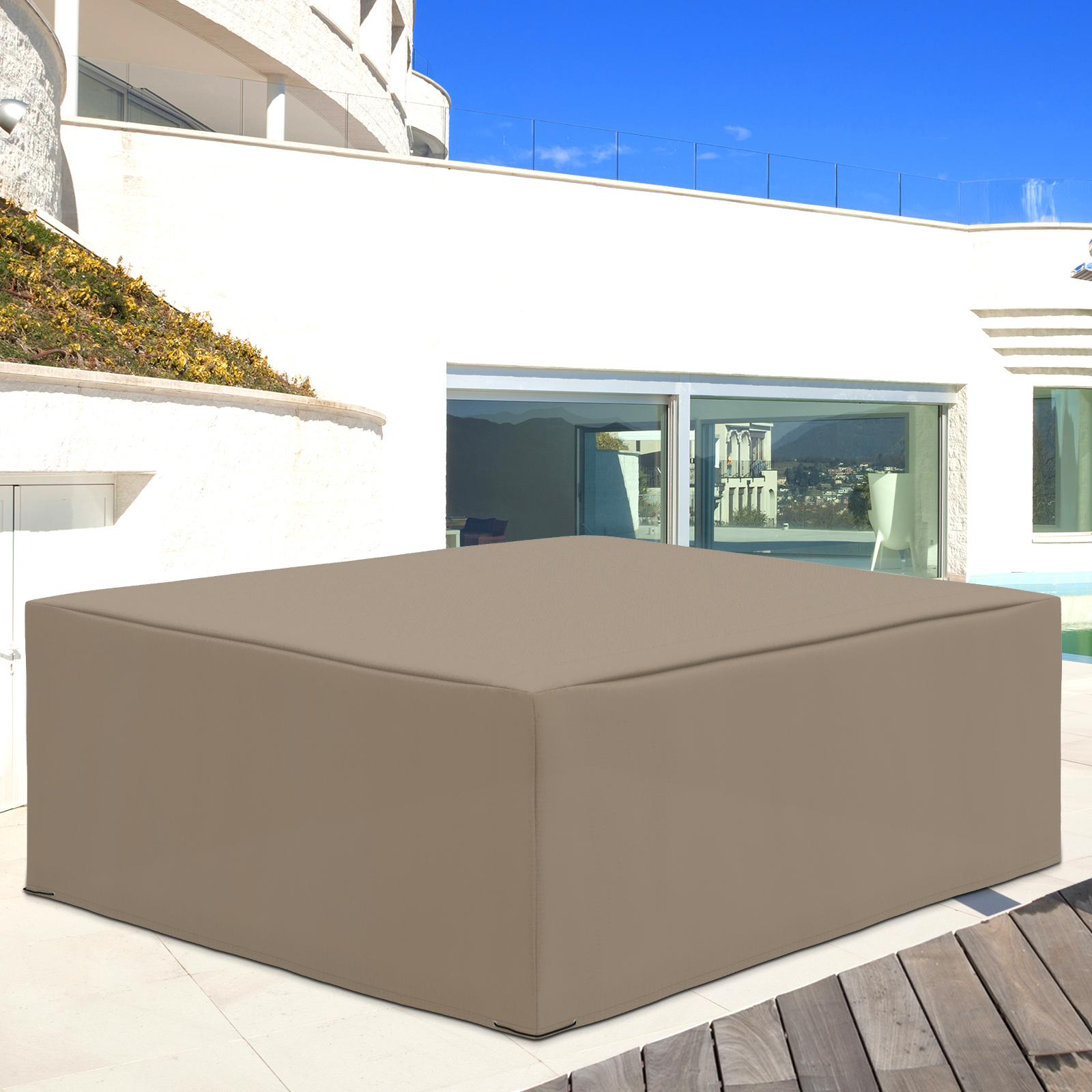 Schutzhülle für Gartenmöbel Winterfest Wasserdicht Abdeckung Abdeckplane Oxford 275 x 205 x 90 cm Beige