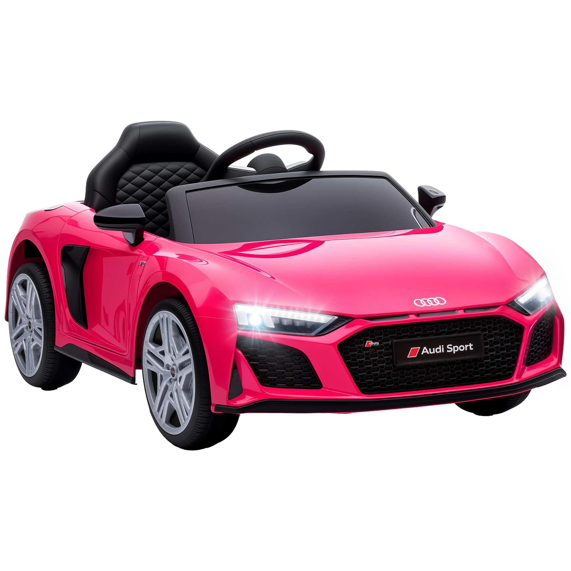 Kinder Elektroauto 12V Kinderauto mit Fernbedienung Lithium-Akku 2 Motor Sanftanlauf Hinterradfederung Rosa