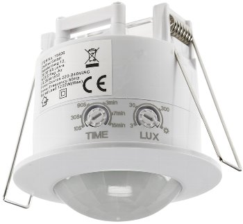 Decken-Einbau-Bewegungsmelder 360°, PIR, LED geeignet, 6m Detektion, weiß Decken-Einbau-Bewegungsmelder 360°, PIR, LED geeignet, 6m Detektion, weiß
