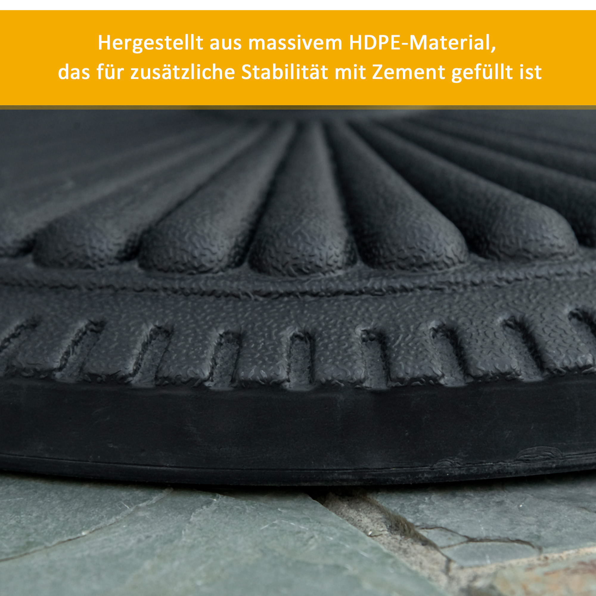 Sonnenschirmständer 14  kg Schirmständer Rund Schirmhalter, Ständer Schirmgewicht für Sonnenschirm 35-48mm Rohrdurchmesser, für Balkon, Terasse, Garten, Schwarz