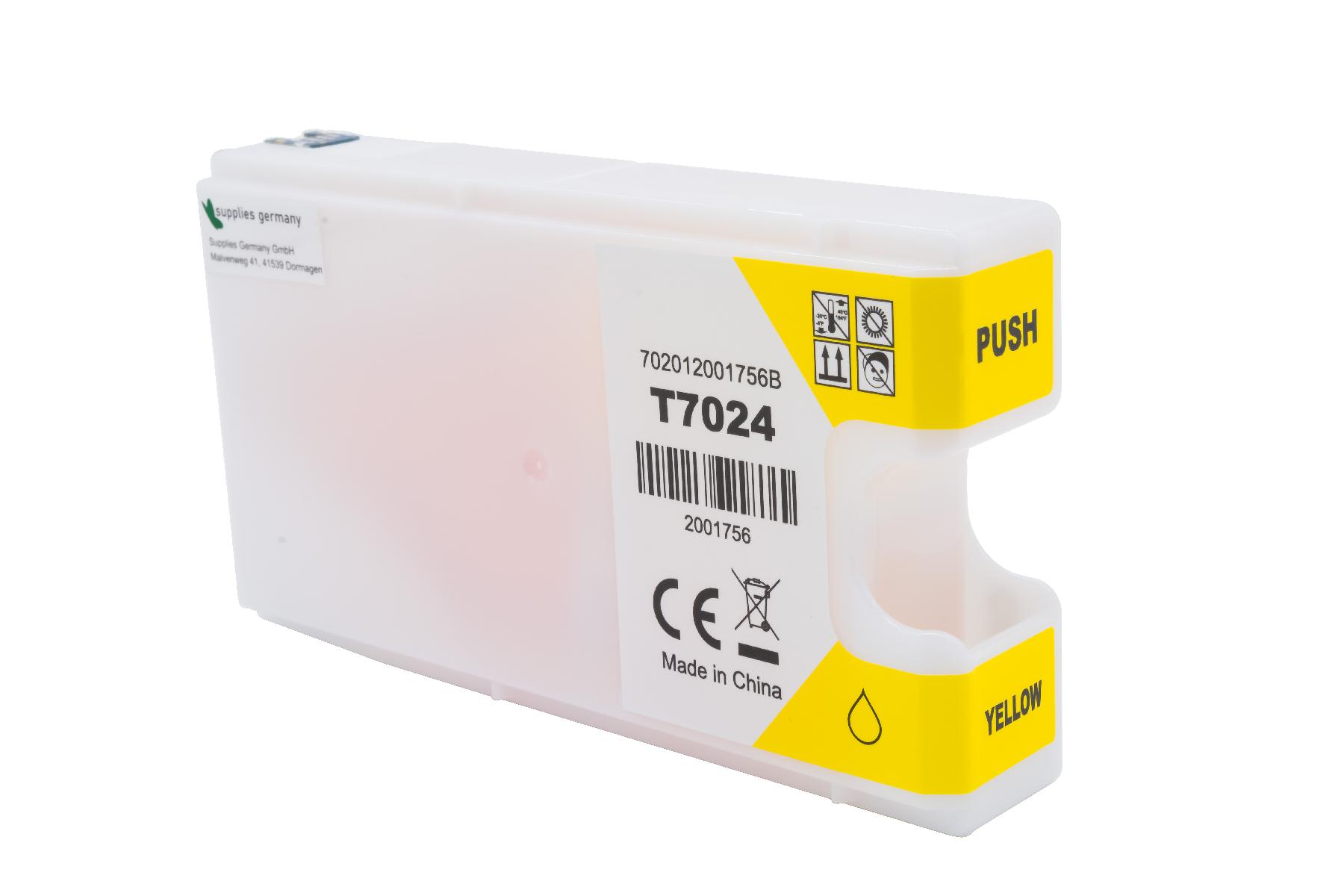 T7024 alternativ Tinte gelb für Epson / C13T70244010 / 25ml