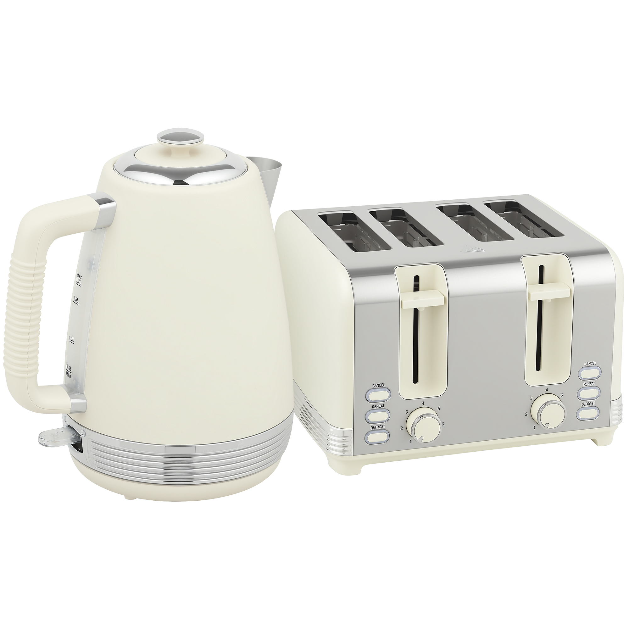Wasserkocher- und Toaster-Set, 1,7 L, 2200W, Strix Thermostat, Filter, 4-Schlitz-Toaster, 7 Bräunungsstufen, Krümelfach Wasserkocher- und Toaster-Set, 1,7 L, 2200W, Strix Thermostat, Filter, 4-Schlitz-Toaster, 7 Bräunungsstufen, Krümelfach