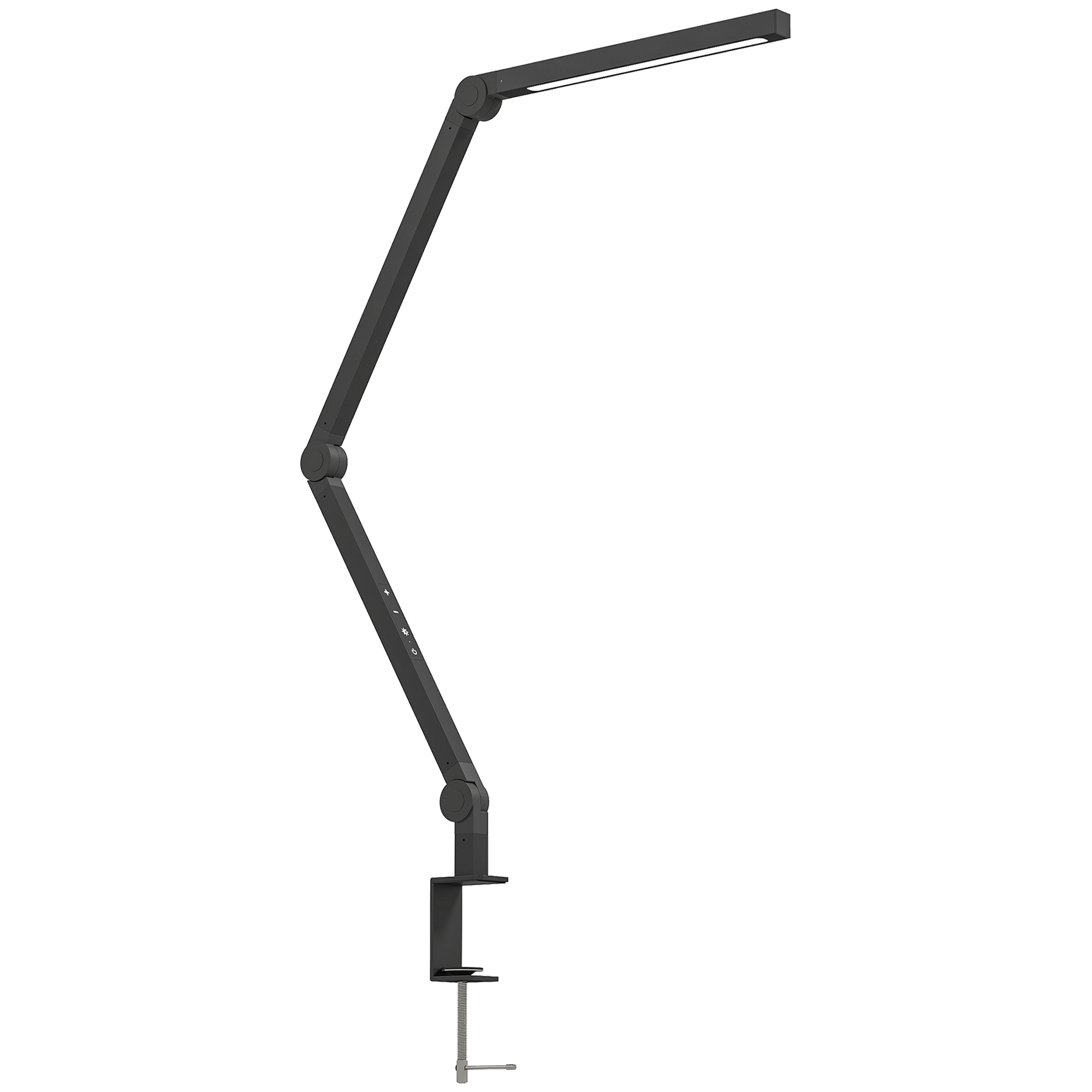 Schreibtischlampe, anpassbare Helligkeit und Farbe, Metallklemme, 96 LEDs, Schwarz