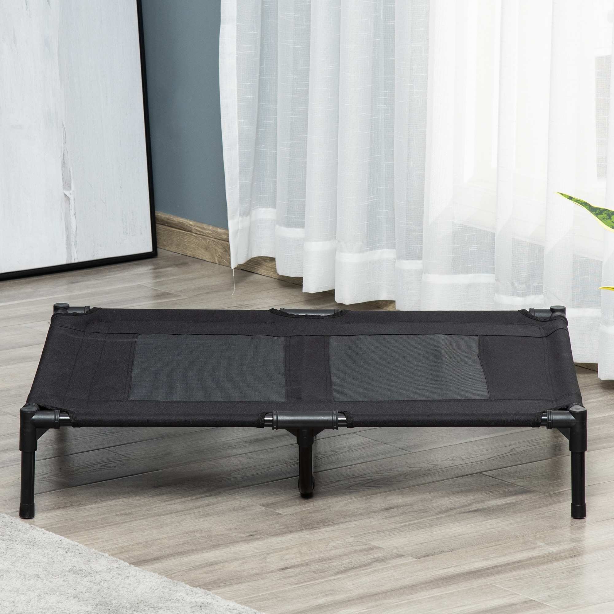 Hundebett, Outdoor-Hundebett, klappbar, atmungsaktiv, Schwarz