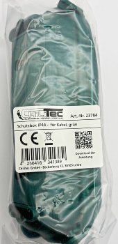 Kabelschutzbox für Aussen IP44, LxØ 21x8cm, mit Wandhalterung, Grün Kabelschutzbox für Aussen IP44, LxØ 21x8cm, mit Wandhalterung, Grün