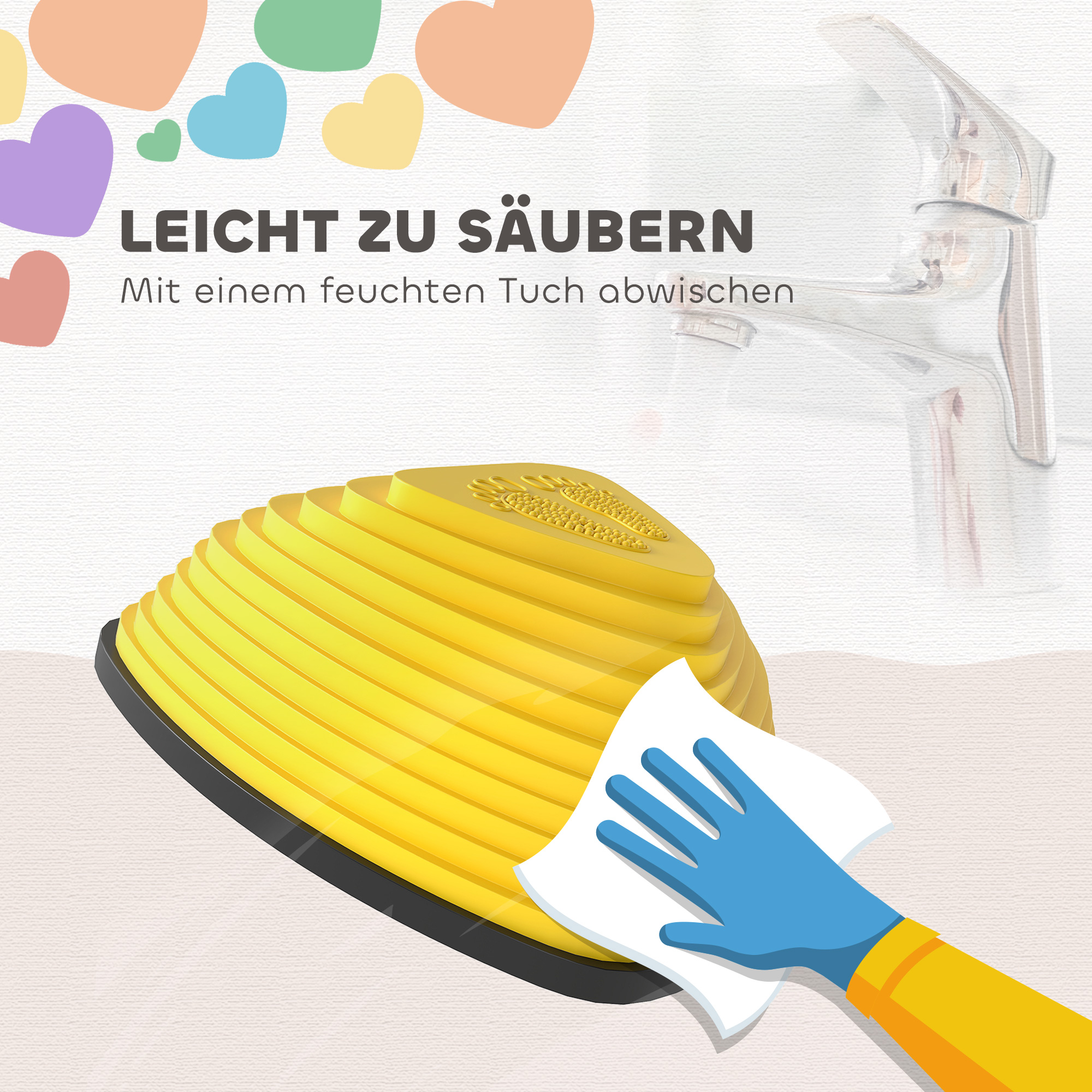 6er-Set Trittsteine, rutschfestes Design, für drinnen & draußen, stapelbar, Bunt