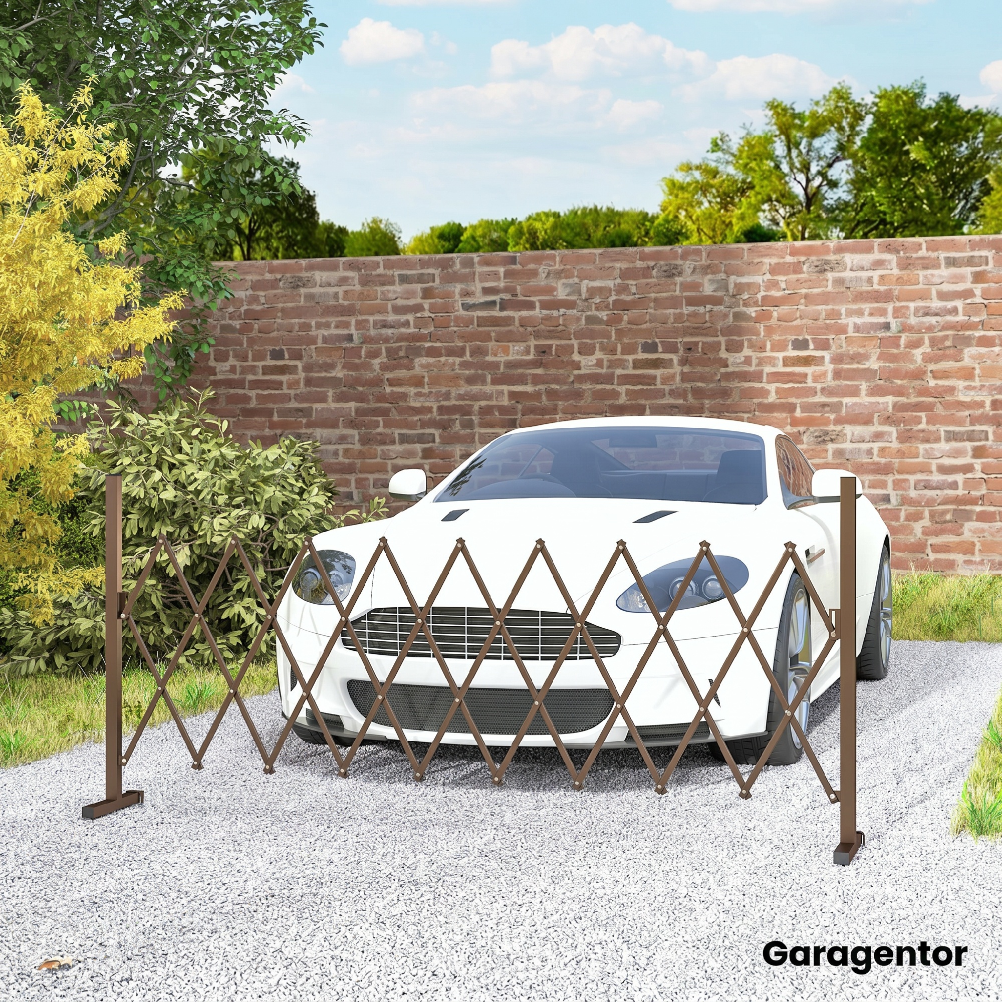 Scherengitter ausziehbar 31-250cm Absperrgitter Scherensperre Garten Alu Braun