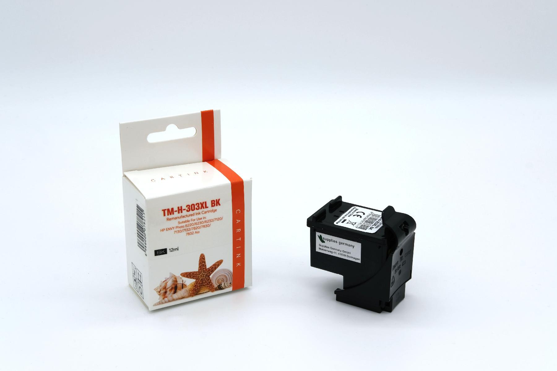303XLschwarz Refill Tinte schwarz für HP / T6N04AE / 12ml