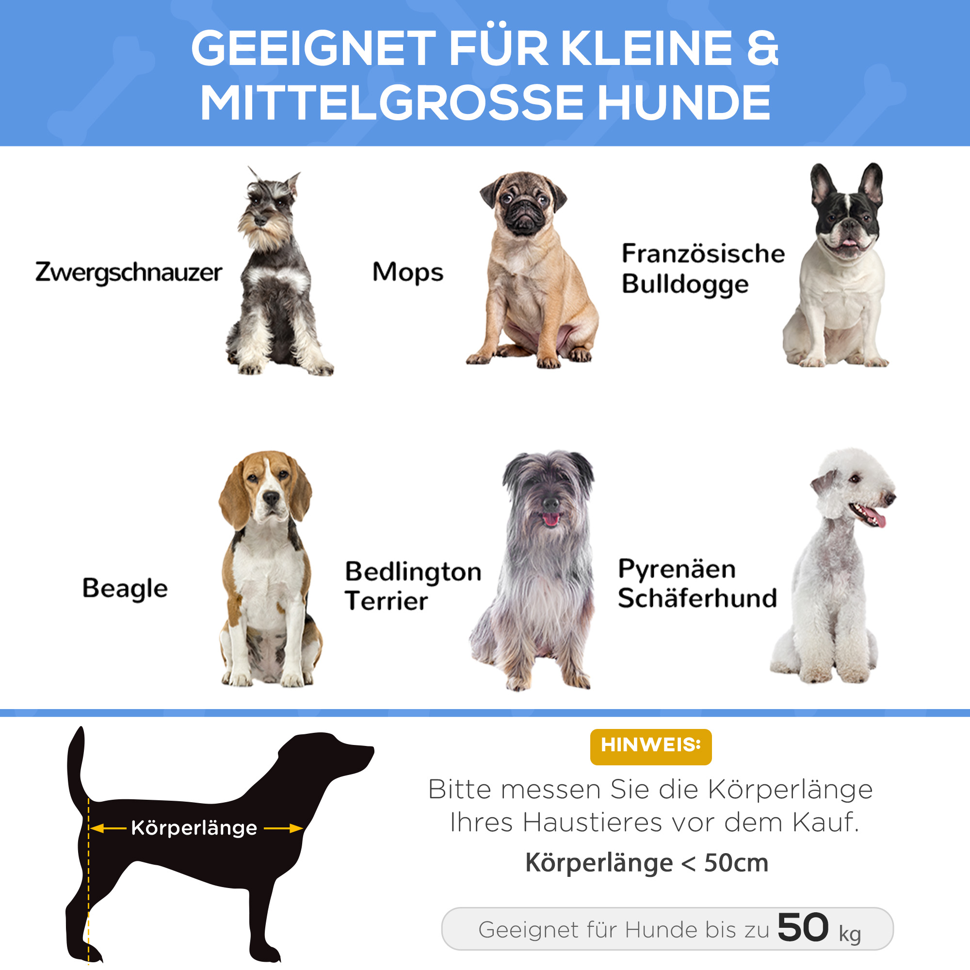 Hundebett, erhöhte Bauweise, Mesh-Bezug, Stahlrahmen, 29 x 91 x 69 cm, Schwarz