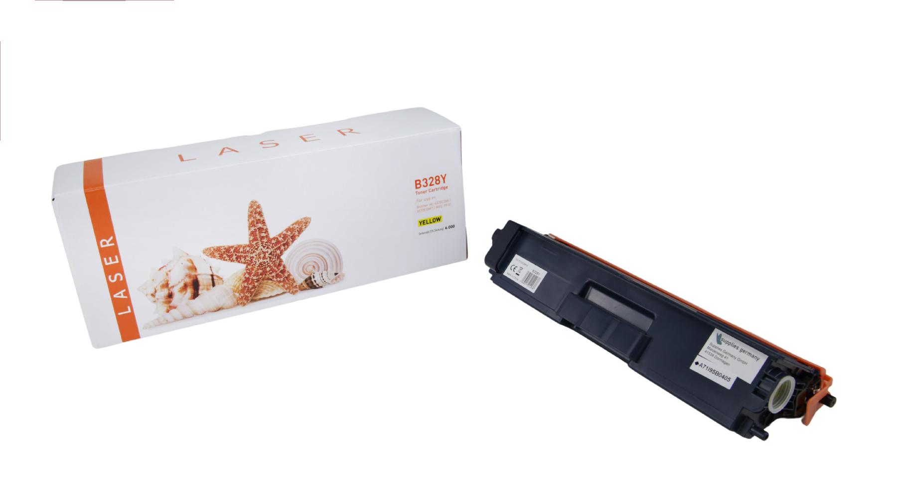 TN328Y alternativ Toner gelb für Brother / TN328Y / 6.000 Seiten