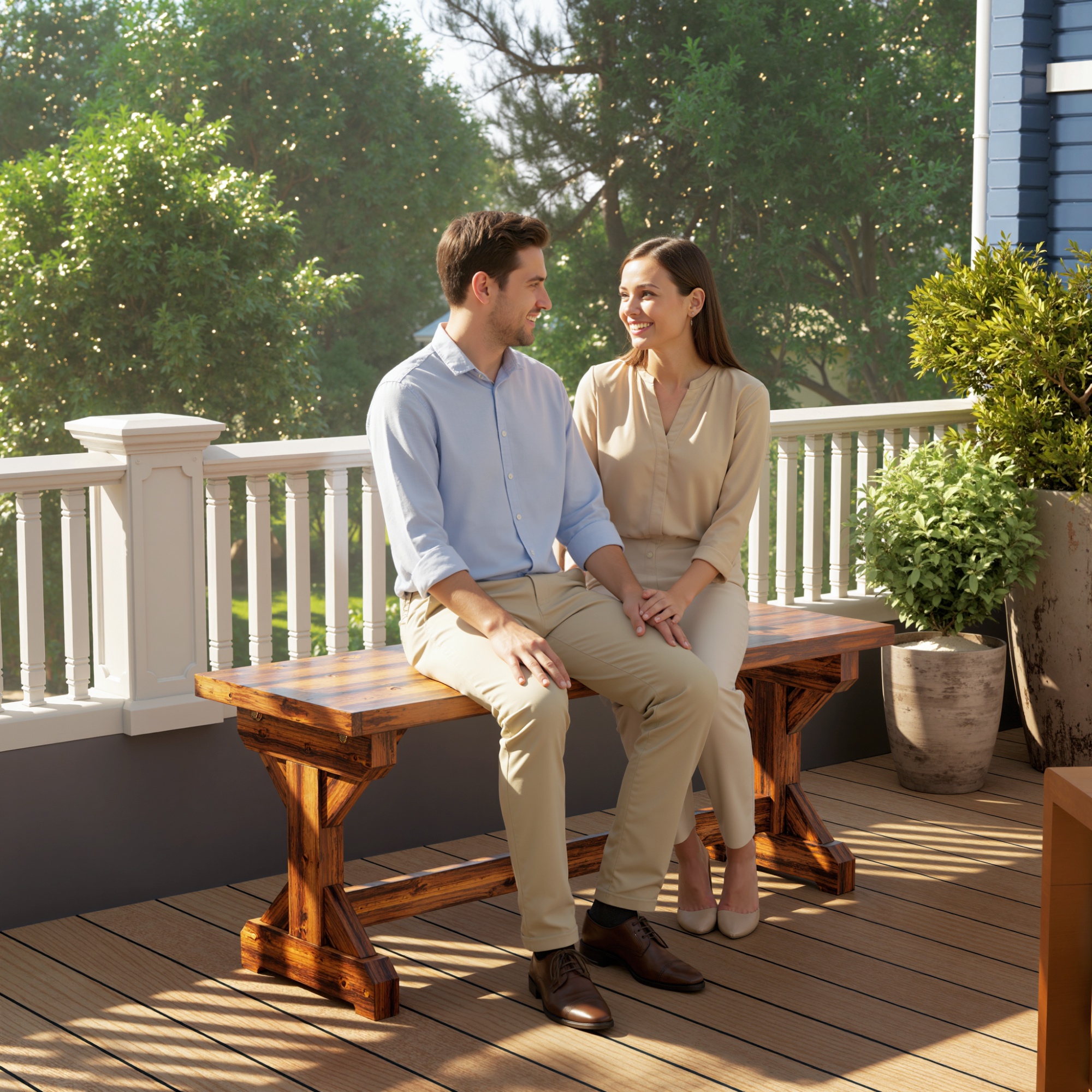 2-Sitzer Gartenbank wetterfest Sitzbank aus Holz Parkbank mit X-Basis  240kg Belastbar 114 x 40 x 46 cm Verkohlt