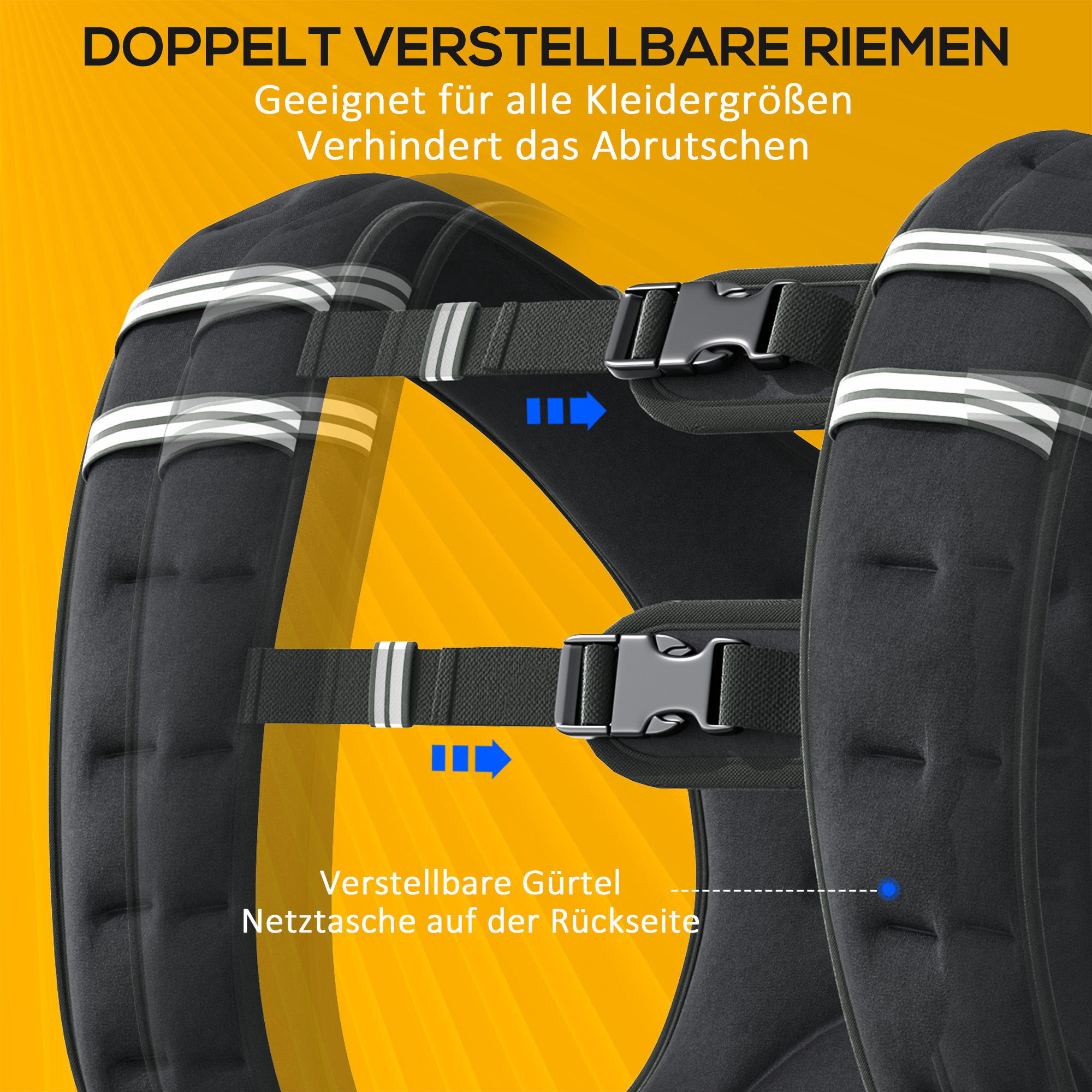 Gewichtsweste 5 KG / 8 KG / 10 KG verstellbare Trainingsweste mit herausnehmenbar Gewichten Laufweste Damen Herren für Muskelaufbau Krafttraining, Laufen, Fitness, Cross Training