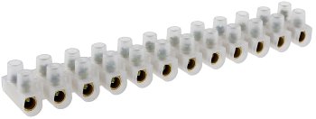 Lüsterklemmen für 10-16mm², 12 Klemmen, Messingeinsatz, transparent