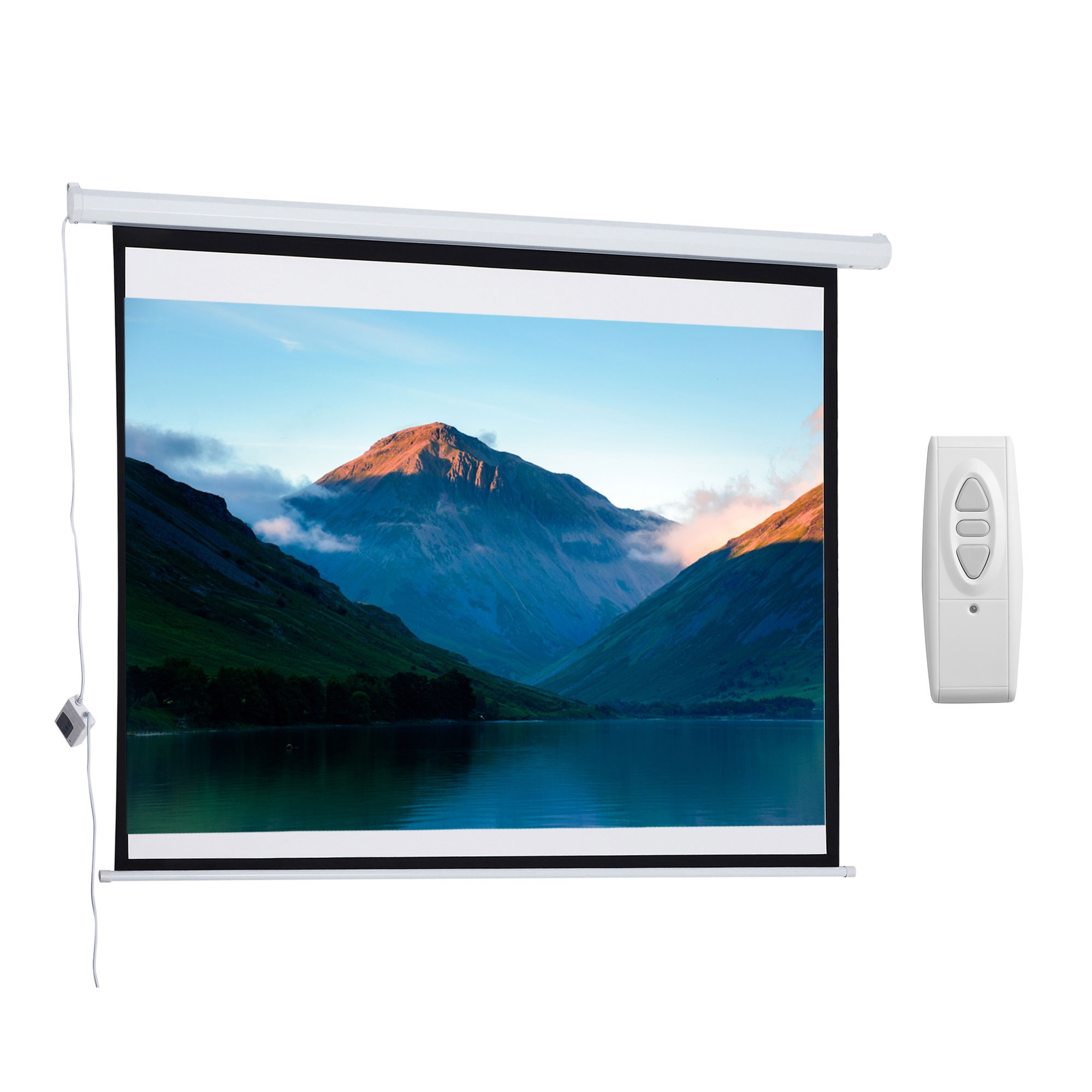 Beamer-Leinwand, inkl, Fernbedienung, 84 Zoll, 4:3 Format, 171x130 cm, Weiß