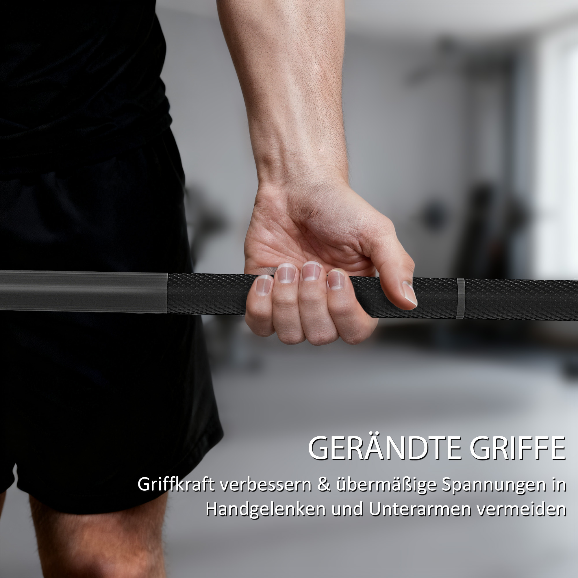 Hantelstange, 180 cm Olympiastange, Stahl, 200 kg Tragkraft, Schwarz