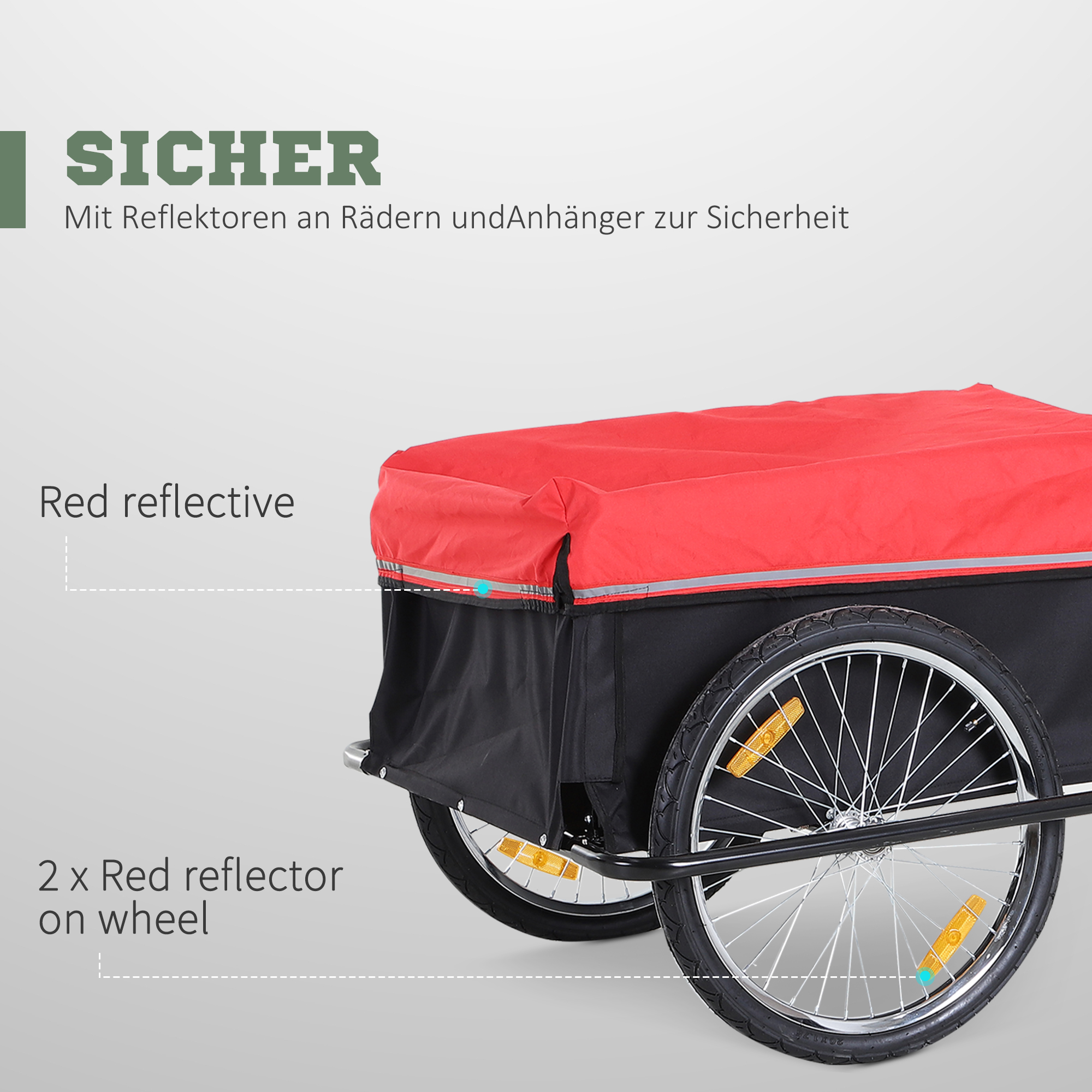 Fahrradanhänger, klappbar Lastenanhänger mit Kupplung,Transportwagen bis 40 kg belastbar, Transportanhänger Anhänger für Fahrrad Handwagen 140 x 88 x 60 cm