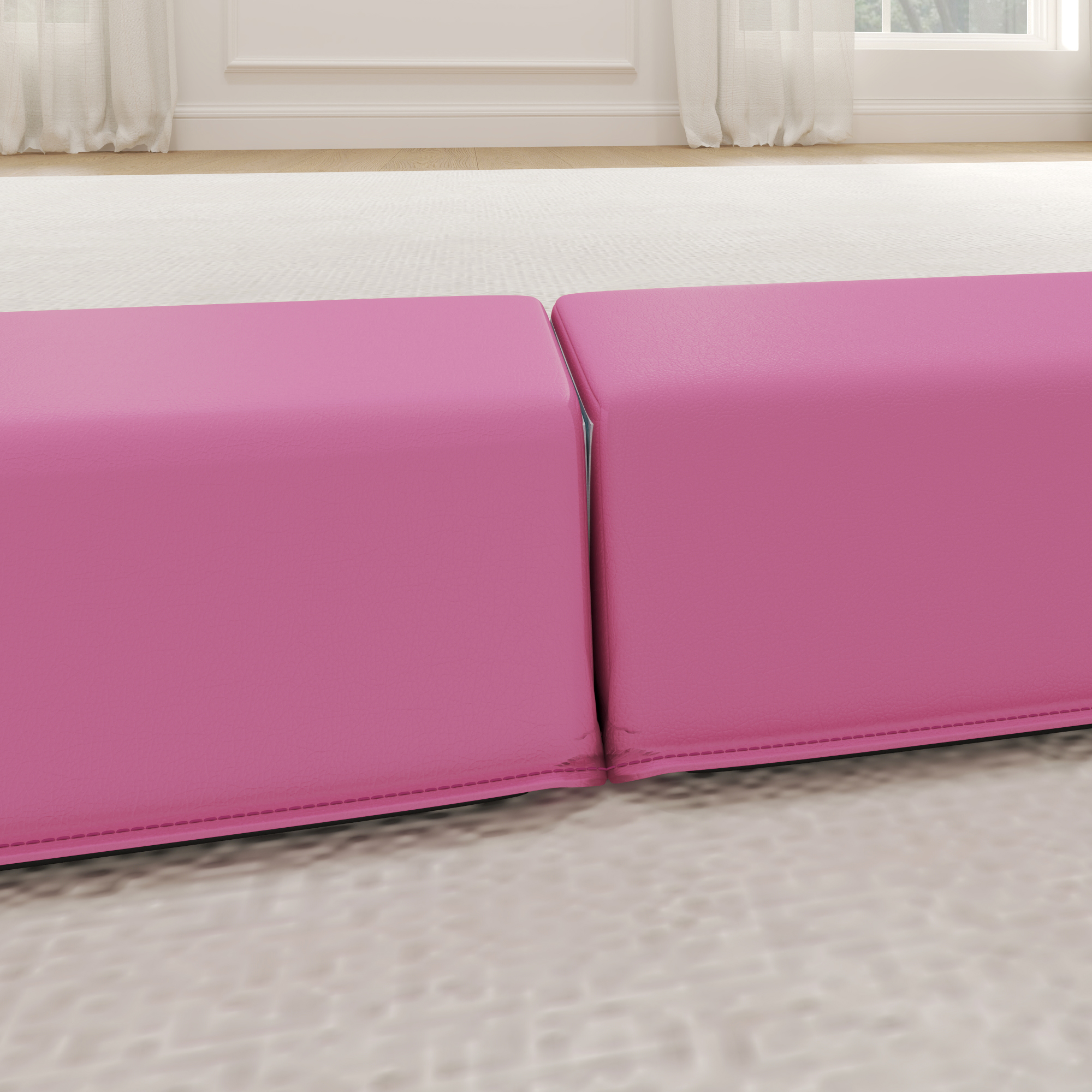 Schwebebalken 2,4 m, faltbar, rutschfester Boden, für 3+ Jahre, bis 80 kg, Hellrot