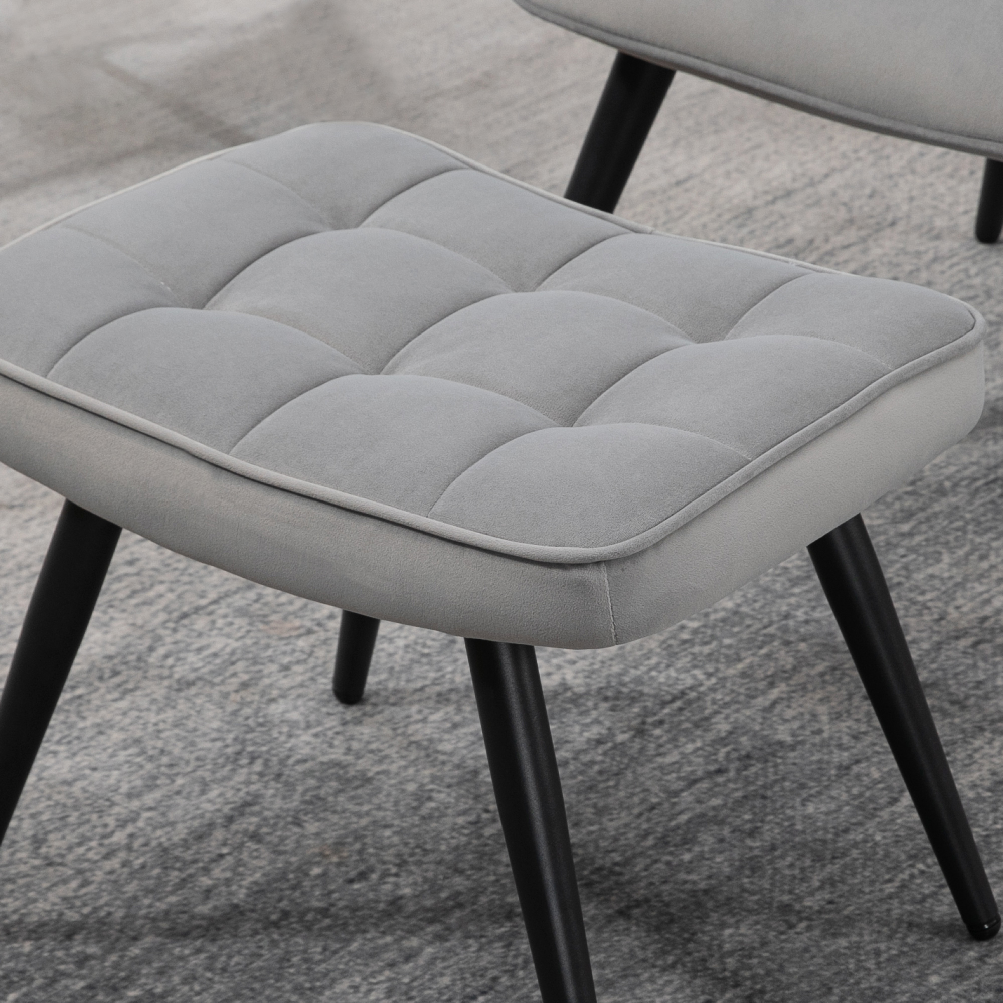 Relaxsessel mit Ottomane bis 120 kg Sessel mit Fußhocker, 2-teiliges Set, Grau