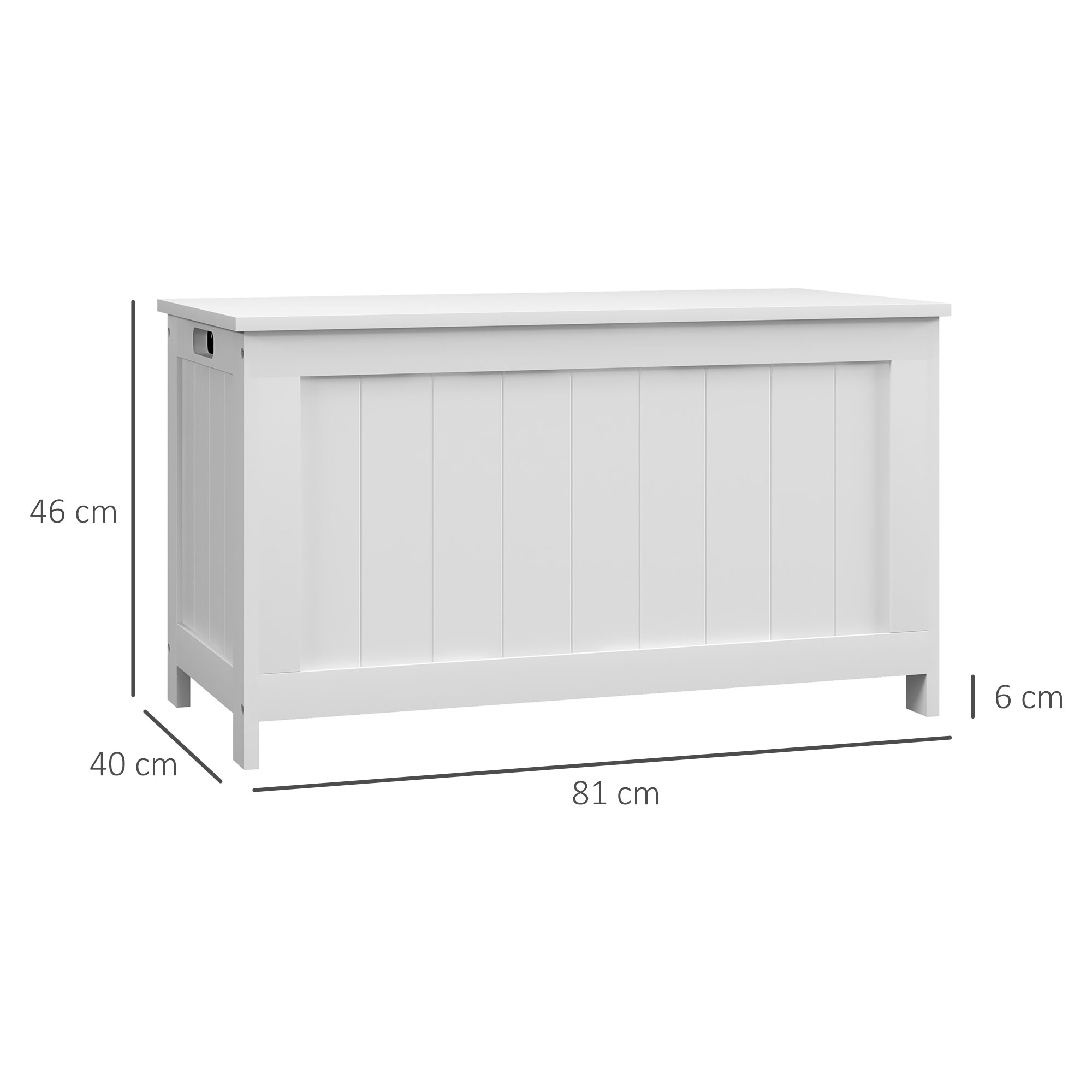 Aufbewahrungsbox Aufbewahrunskiste Spielzeugtruhe, MDF, 2 Griffe, 81 x 40 x 46 cm, Weiß