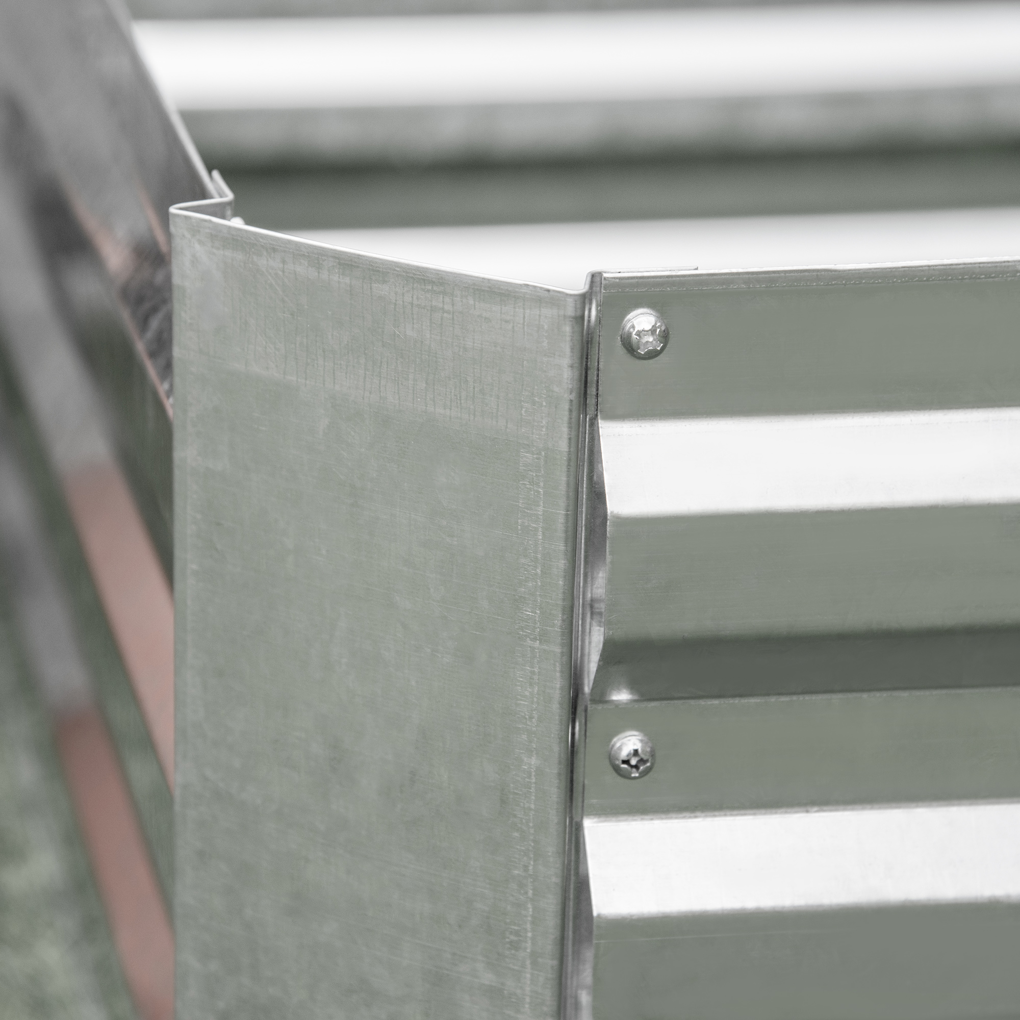 Hochbeet aus verzinktem Stahl Gartenbeet Pflanzkasten für Garten Blumenkasten Blumenkübel Silber 120 x 90 x 30 cm