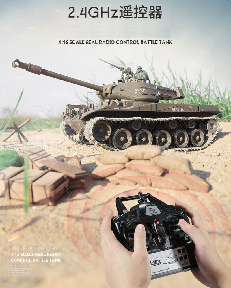 RC Panzer "M41 A3 Walker Bulldog"  - Metallgetriebe