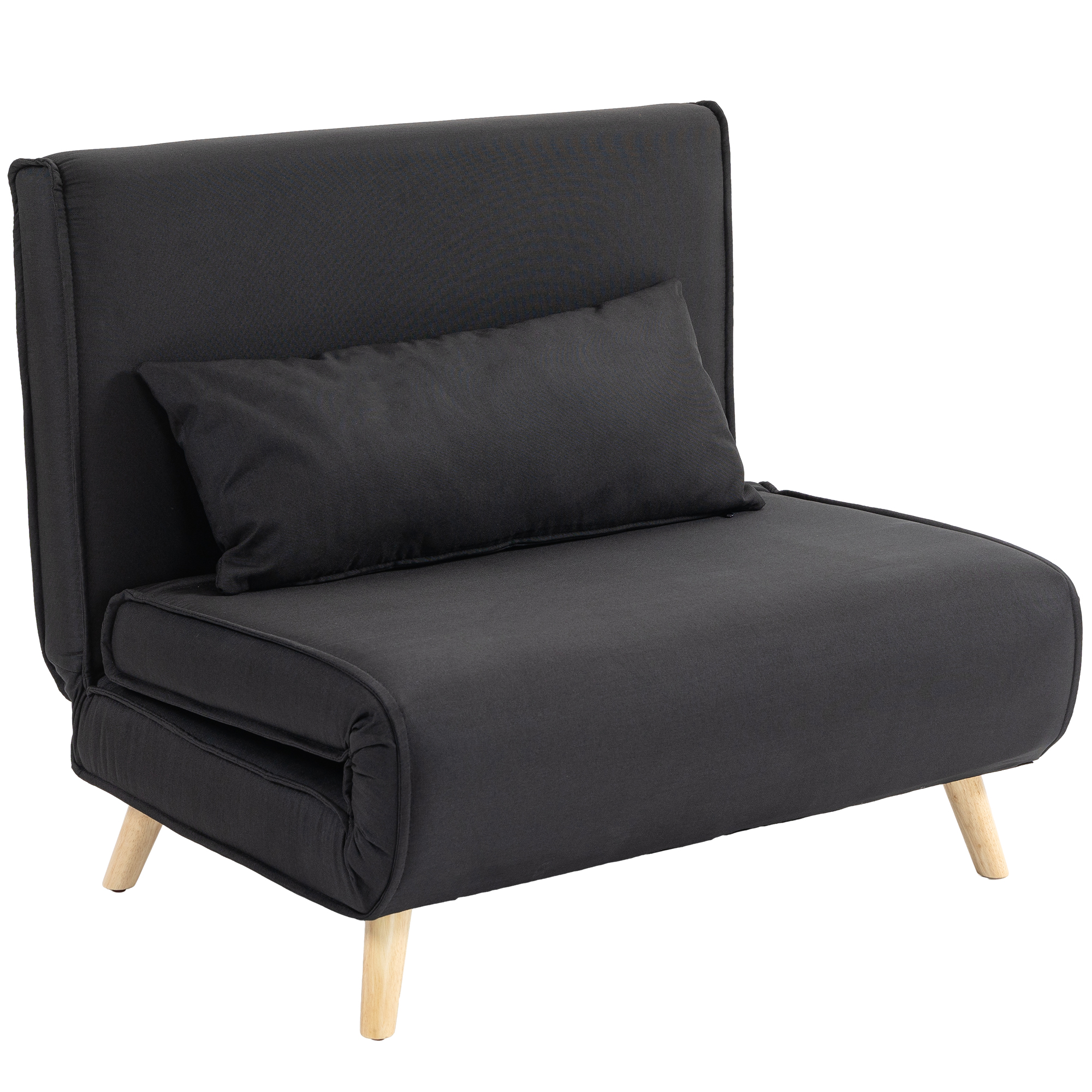 Relaxsessel mit Bettfunktion, für 1 Person, Modern-Design, bis 350 kg, 94x78x80cm, Schwarz
