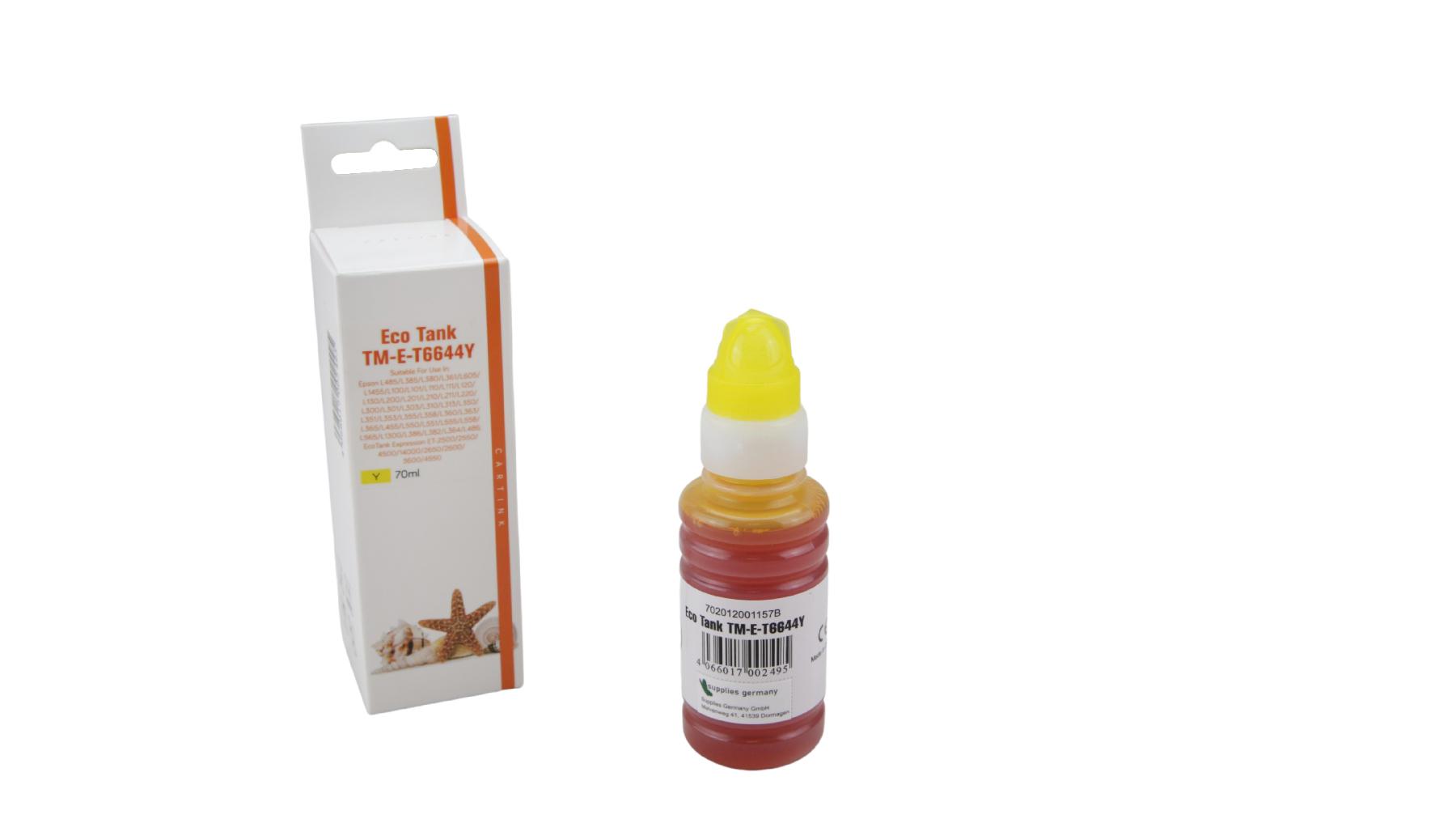 T6644Y Eco Tank Nachfüllflasche gelb für Epson / T6644Y / 70ml